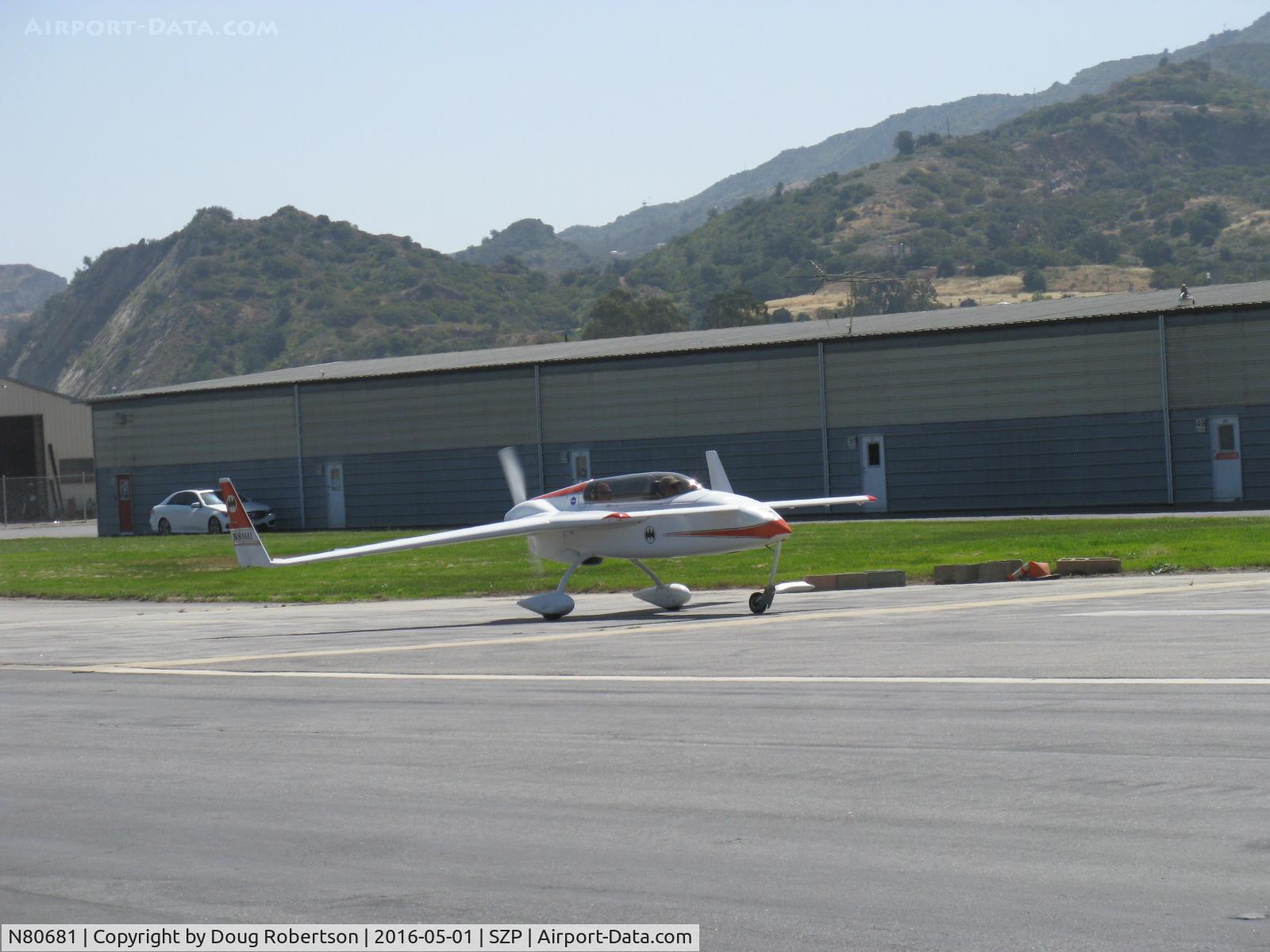 N80681, 1980 Rutan VariEze C/N 1424, 1980 Moore Rutan VARI-EZE, Continental C85 85 Hp pusher canard, takeoff roll Rwy 22