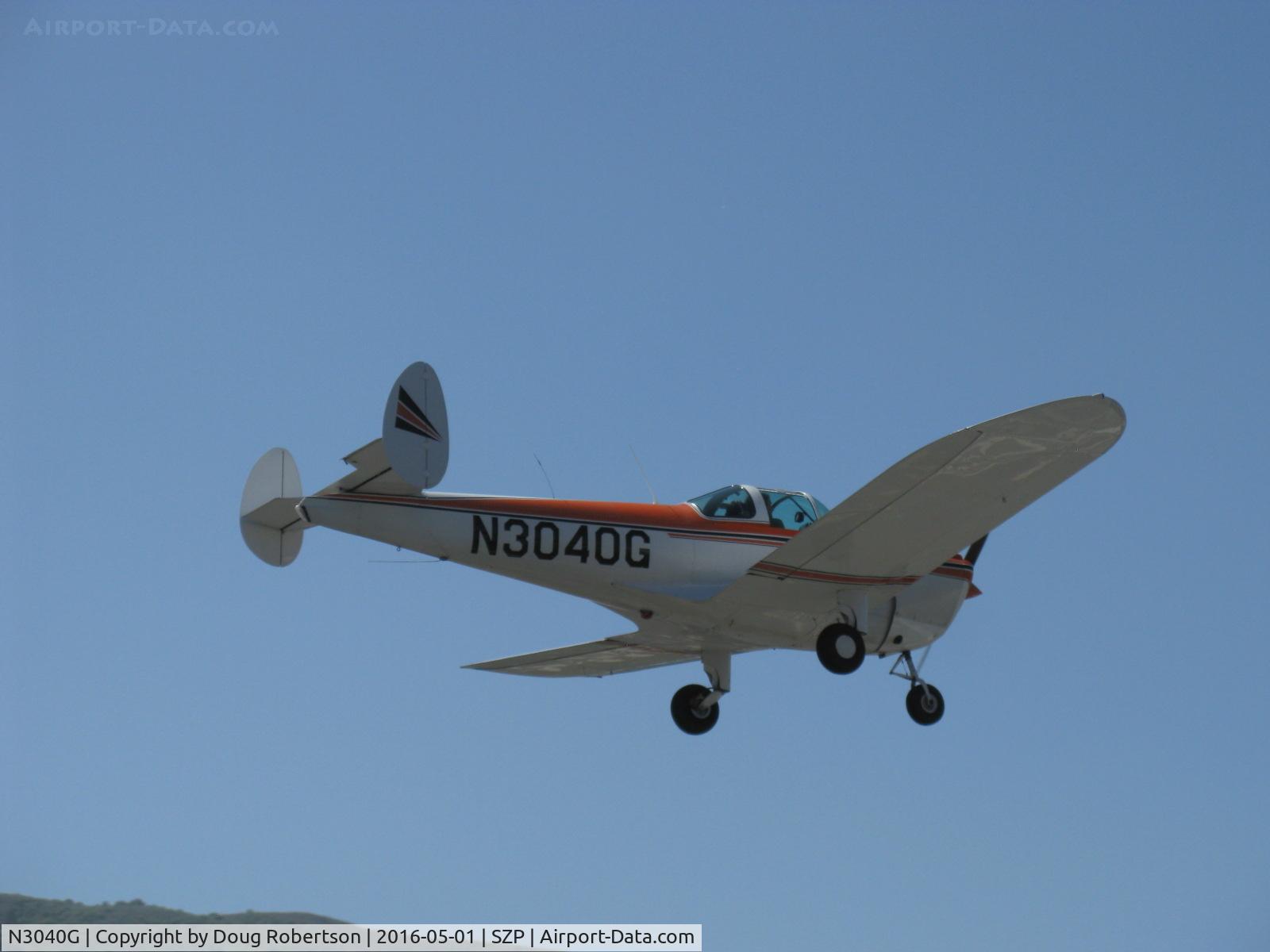 N3040G, 1961 Forney F-1A Aircoupe C/N 5740, 1961 Forney F-1A AIRCOUPE, Continental O-200 100 Hp upgrade from original C90 by STC, on final Rwy 22