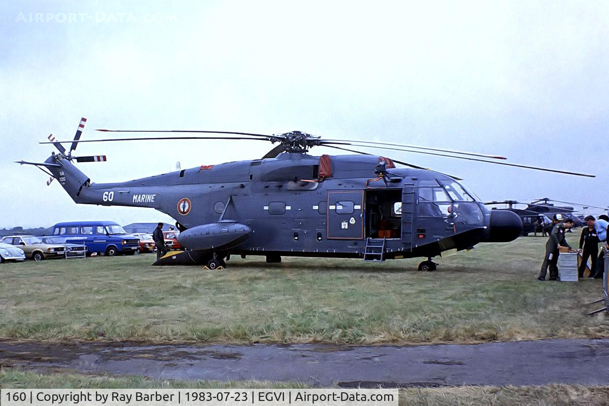 160, Aérospatiale SA-321G Super Frelon C/N 160, Aerospatiale SA.321G Super Frelon [160] (French Navy) RAF Greenham Common~G 23/07/1983. From a slide.
