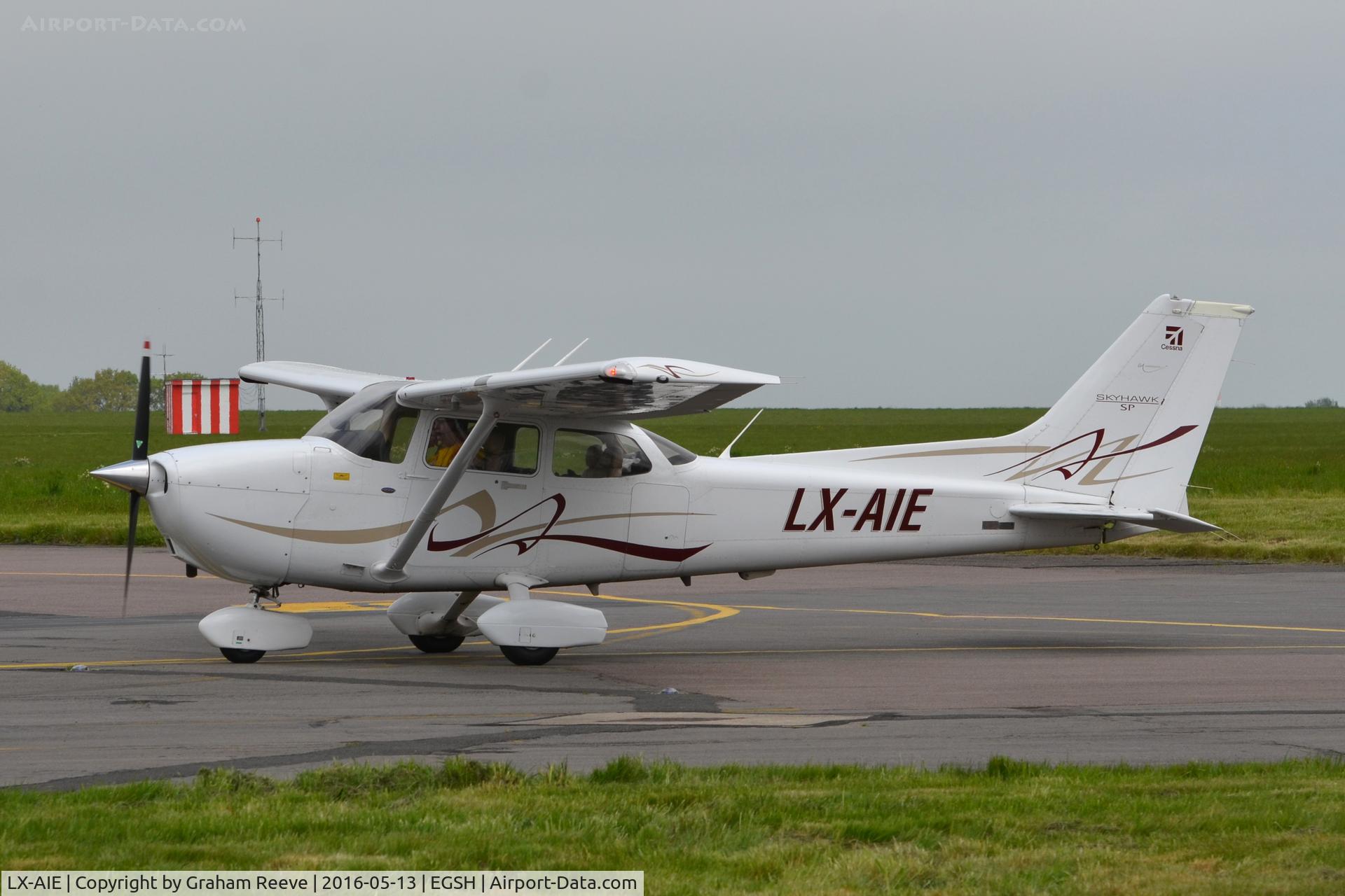 LX-AIE, Cessna 172S Skyhawk SP C/N 172S10739, Just landed at Norwich.