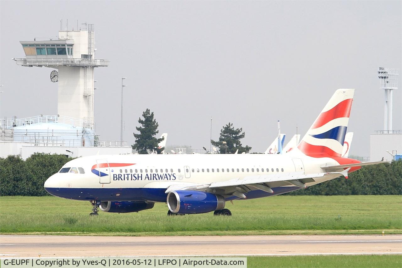 G-EUPF, 2000 Airbus A319-131 C/N 1197, Airbus A319-131, Taxiing to boarding area, Paris Orly airport (LFPO-ORY)