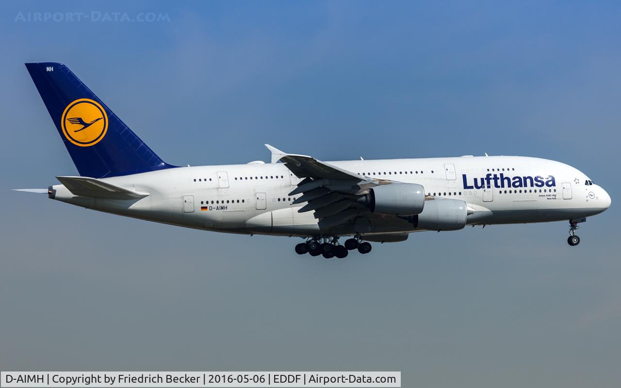 D-AIMH, 2010 Airbus A380-841 C/N 070, on final RW07C