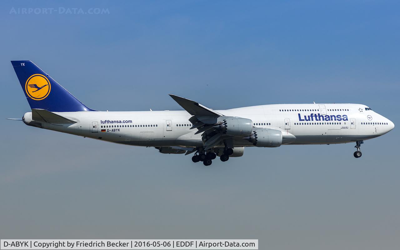 D-ABYK, 2012 Boeing 747-830 C/N 37835, on final RW07C