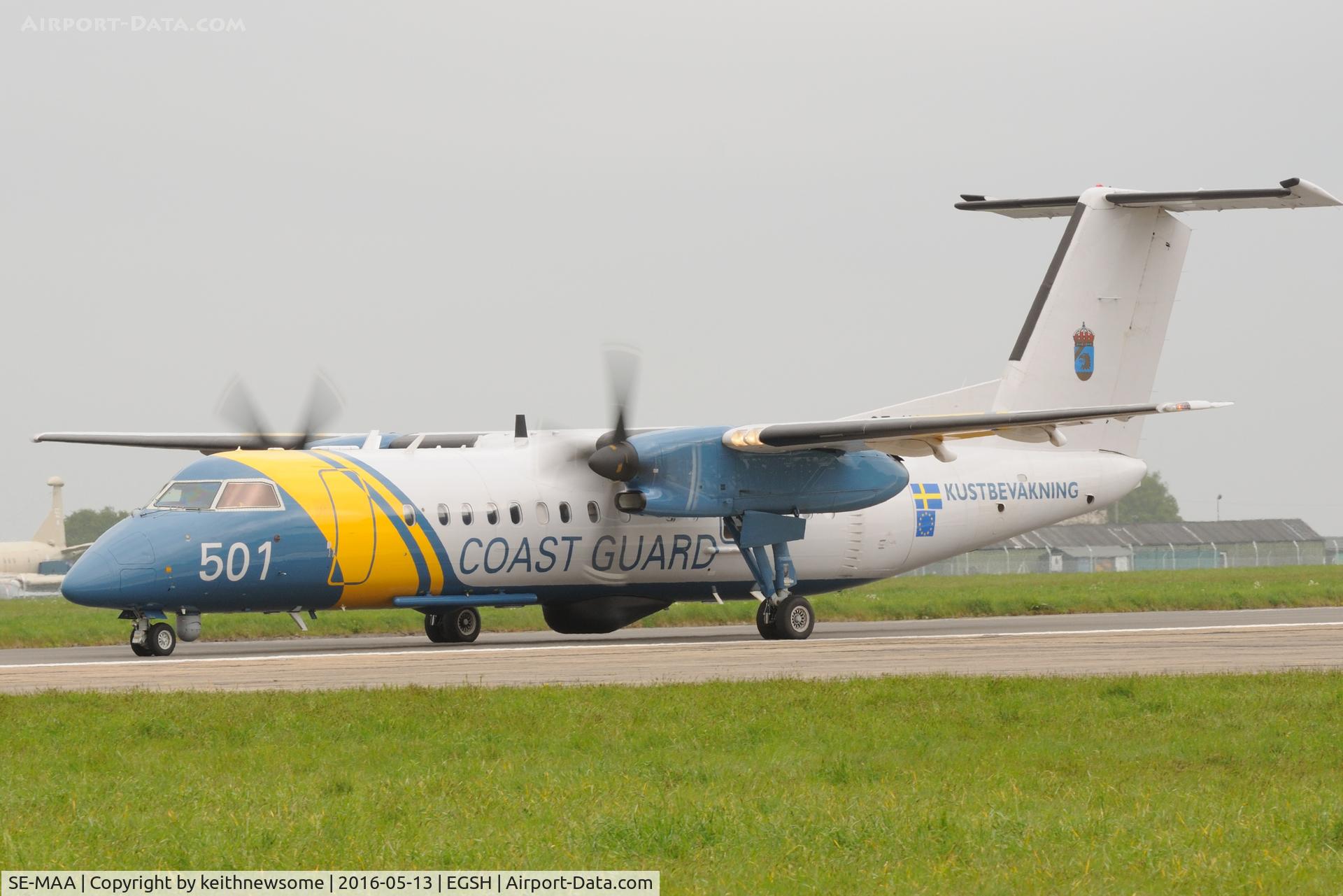 SE-MAA, 2006 De Havilland Canada DHC-8-311AQ Dash 8 C/N 622, Leaving Norwich.