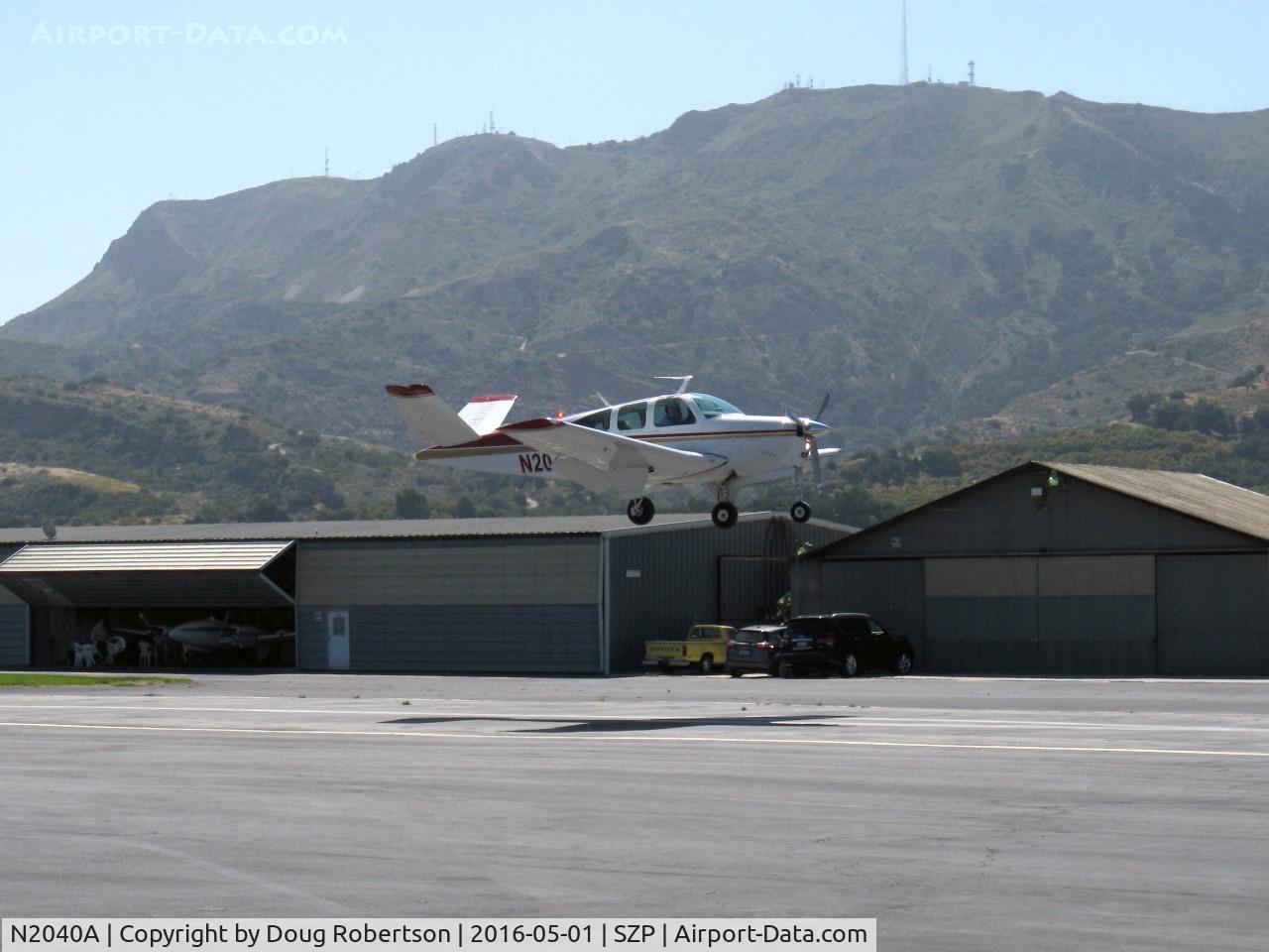 N2040A, 1969 Beech V35A Bonanza C/N D-9024, 1969 Beech V35A BONANZA, Continental IO-520 285 Hp, on final Rwy 22