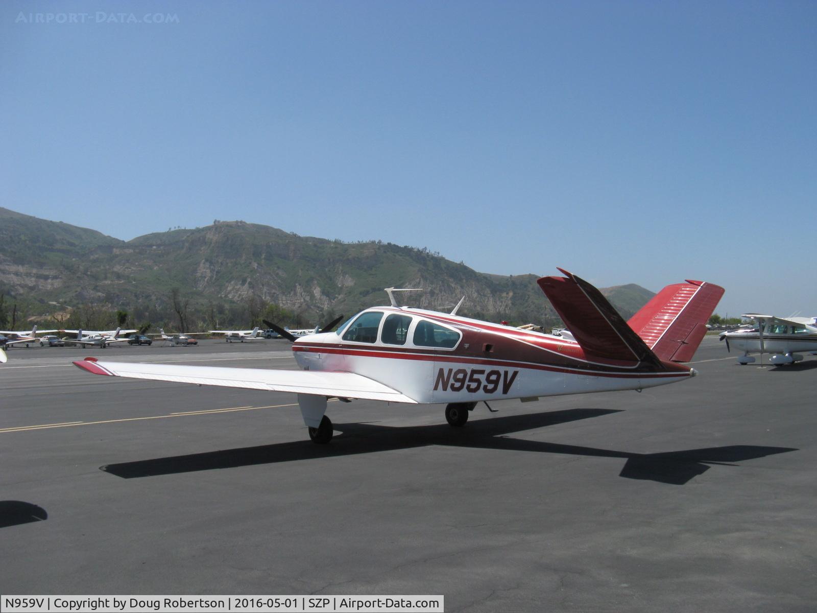 N959V, 1976 Beech V35B Bonanza C/N D-9851, 1976 Beech V35B BONANZA, Continental IO-520-B 285 Hp