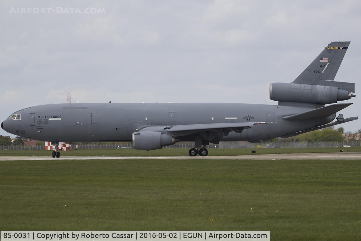 85-0031, 1985 McDonnell Douglas KC-10A Extender C/N 48236, Mildenhall 2016