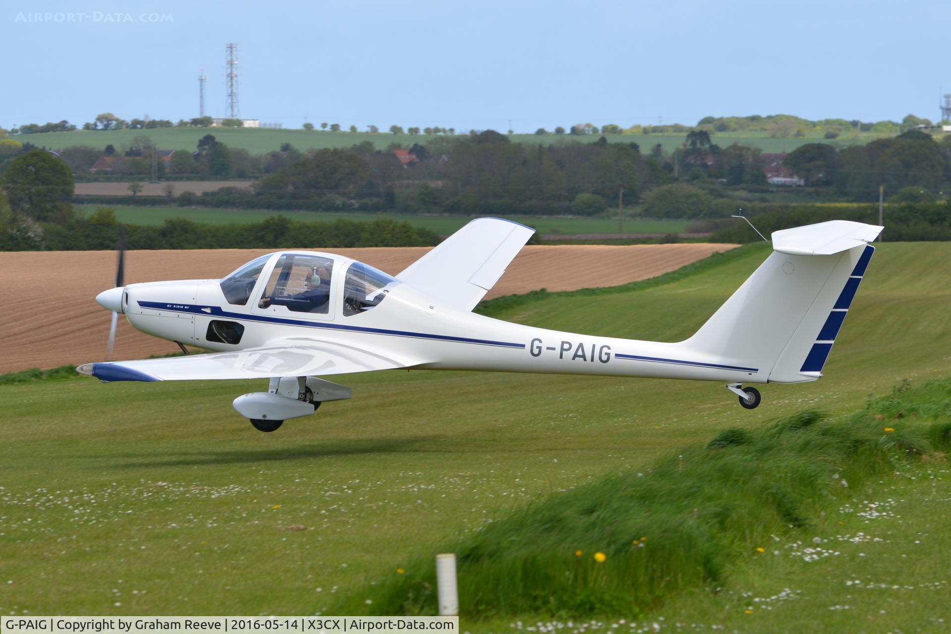 G-PAIG, 1984 Grob G-109B C/N 6257, Departing from Northrepps.