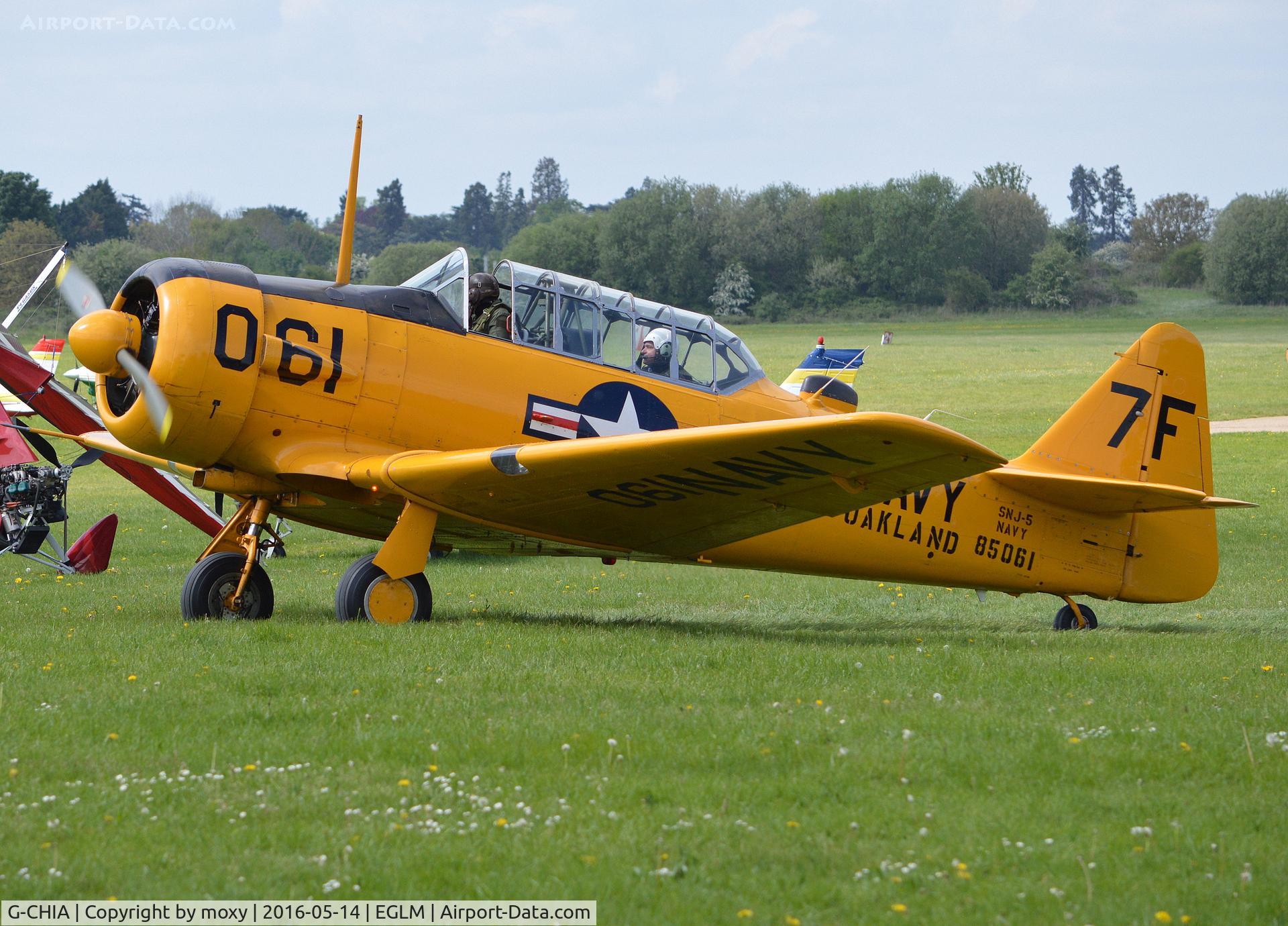 G-CHIA, 1944 North American SNJ-5 Texan Texan C/N 85061, North American SNJ-5 Texan at White Waltham. Ex N9012Y