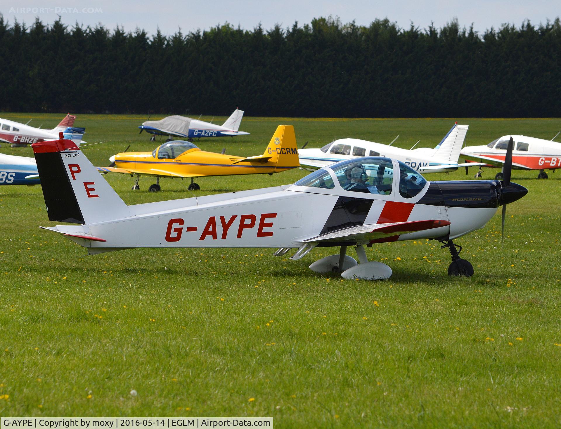 G-AYPE, 1971 Bolkow Bo-209 Monsun 150FF C/N 123, Bolkow BO-209 Monsun at White Waltham. Ex D-EFJA