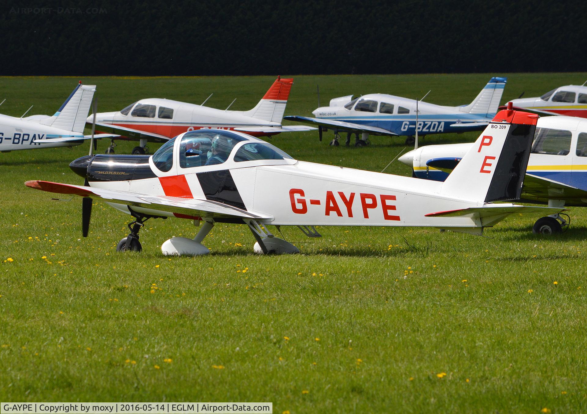 G-AYPE, 1971 Bolkow Bo-209 Monsun 150FF C/N 123, Bolkow BO-209 Monsun at White Waltham. Ex D-EFJA