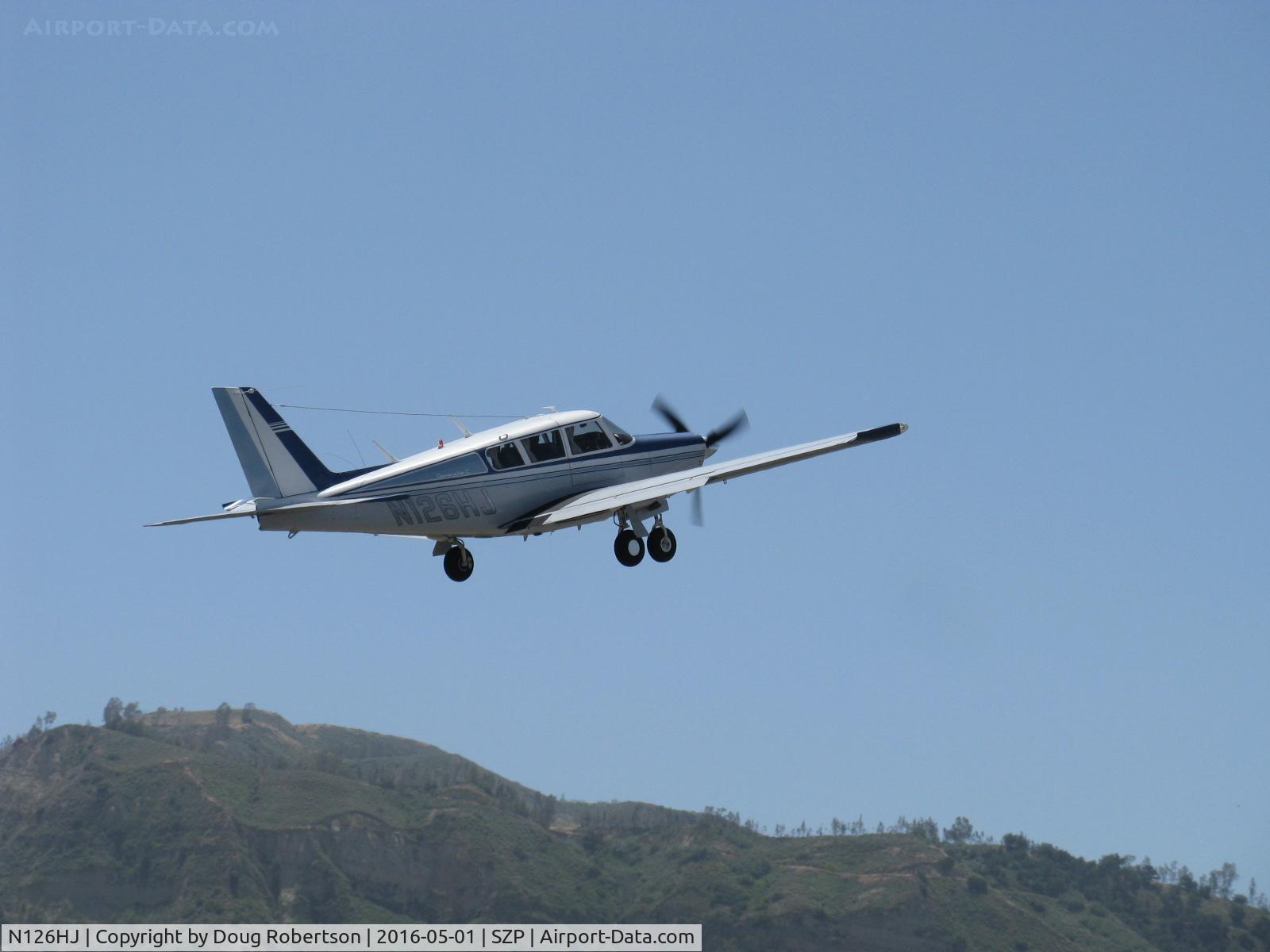 N126HJ, 1969 Piper PA-24-260TC Comanche Turbo C C/N 24-4878, 1969 Piper PA-24-260TC COMANCHE TURBO C, Lycoming TIO-540-N1A5 260 Hp, takeoff climb Rwy 22
