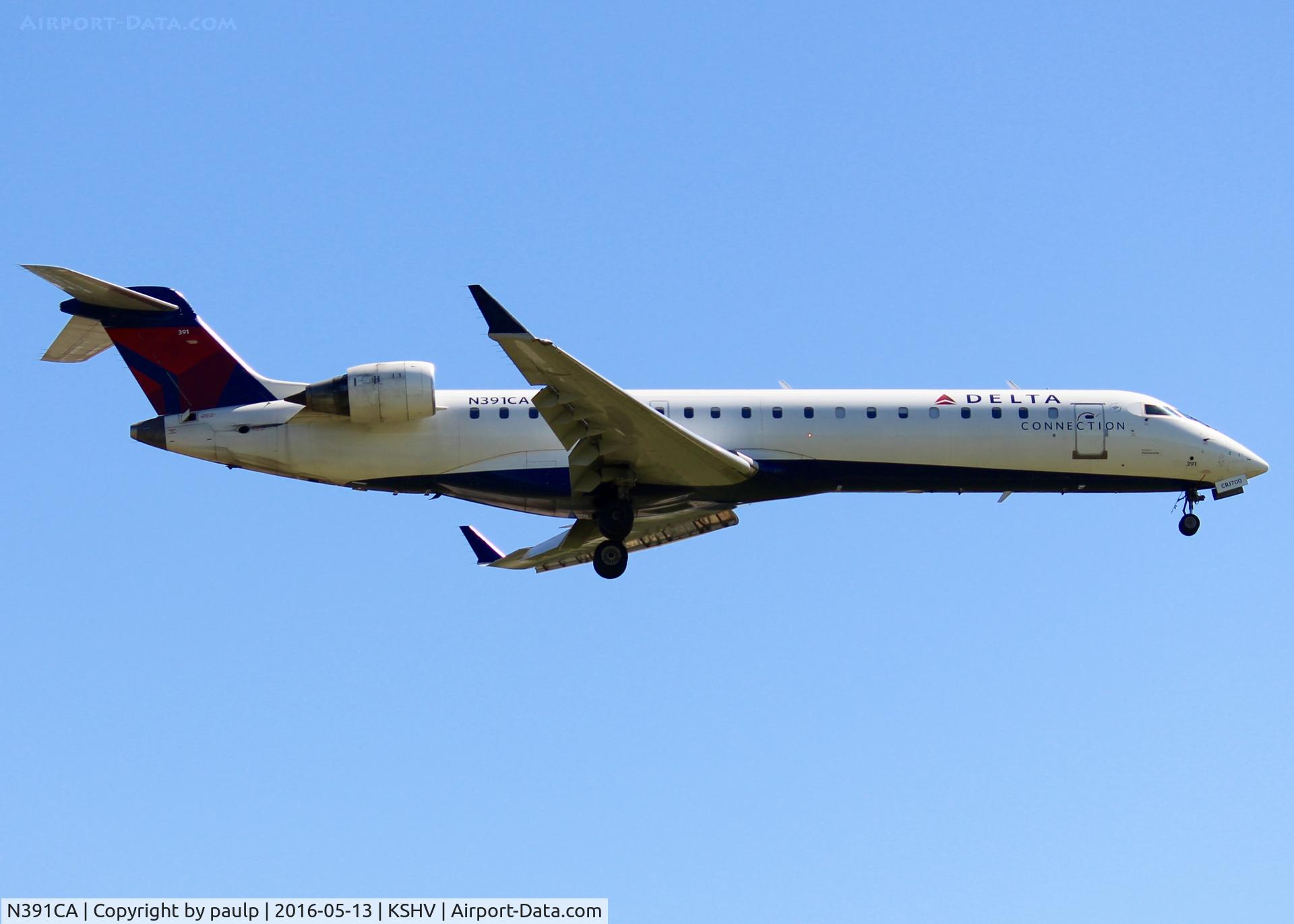 N391CA, 2003 Bombardier CRJ-701ER (CL-600-2C10) Regional Jet C/N 10108, At Shreveport Regional.