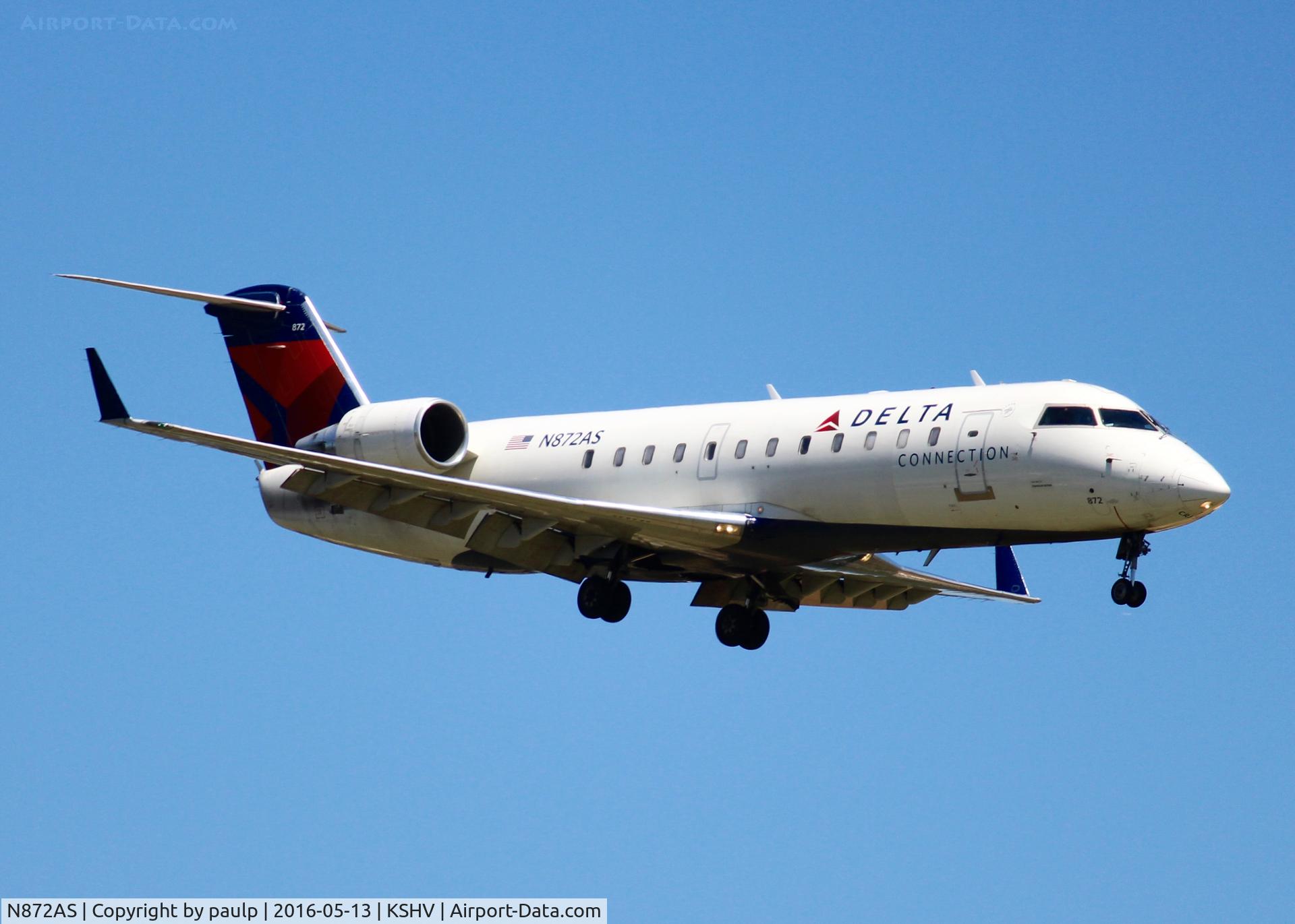 N872AS, 2001 Bombardier CRJ-200ER (CL-600-2B19) C/N 7542, At Shreveport Regional.