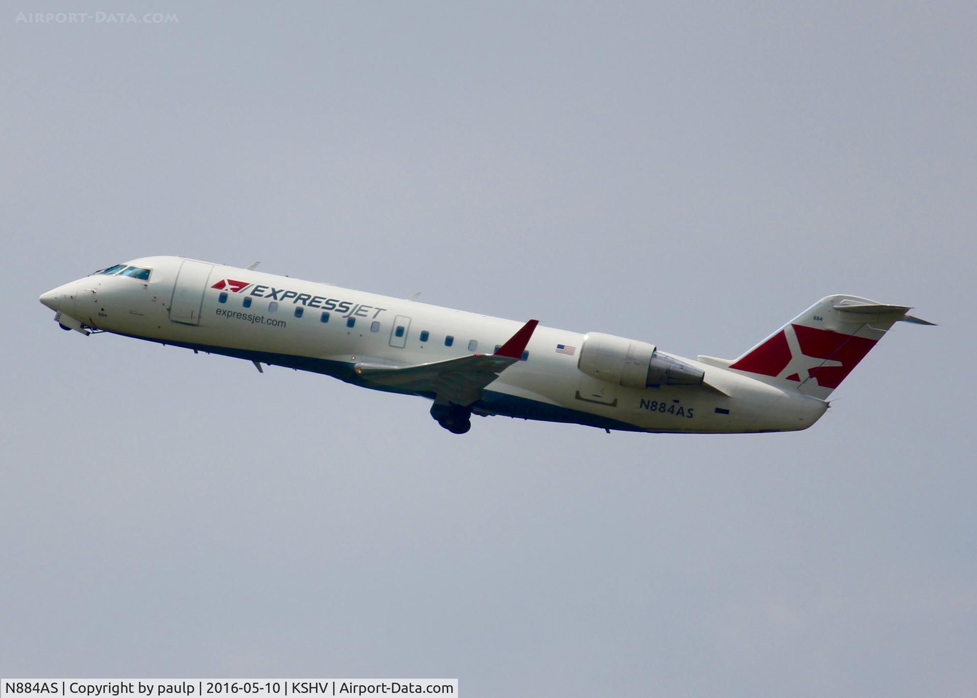 N884AS, 2001 Bombardier CRJ-200ER (CL-600-2B19) C/N 7513, At Shreveport Regional. New Livery.