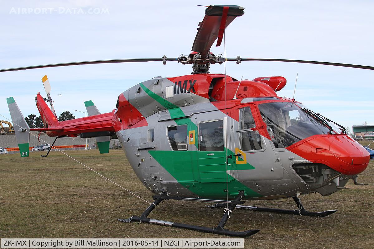 ZK-IMX, MBB-Kawasaki BK-117C-1 C/N 1108, parked up.