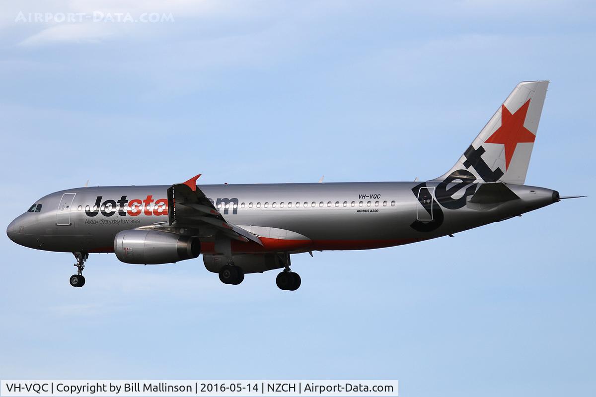 VH-VQC, 2008 Airbus A320-232 C/N 3668, JQ233 from AKL and back to AKL as JQ256