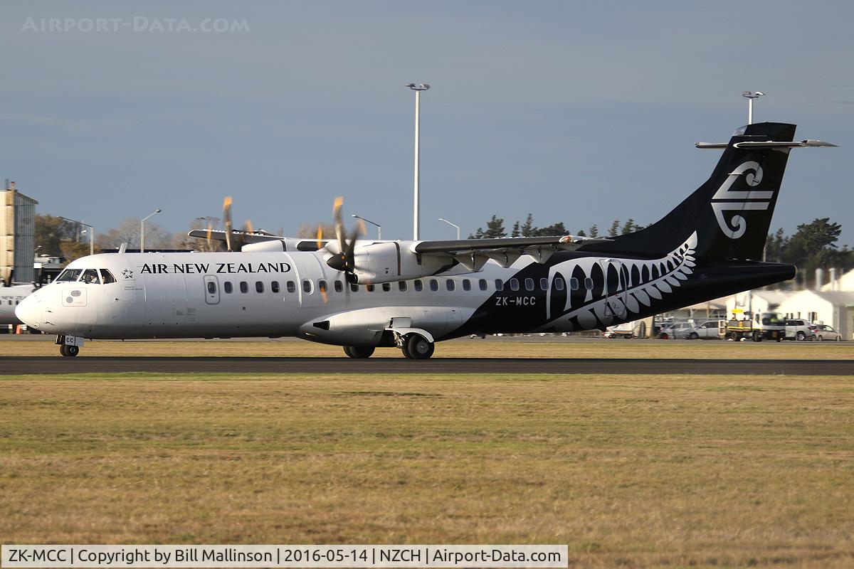 ZK-MCC, 2004 ATR 72-212A C/N 714, arrived as NZ5095 from WLG and now off again to ?