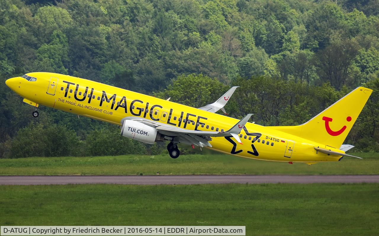 D-ATUG, 2006 Boeing 737-8K5 C/N 34688, departure to Puerto del Rosario FUE via RW27