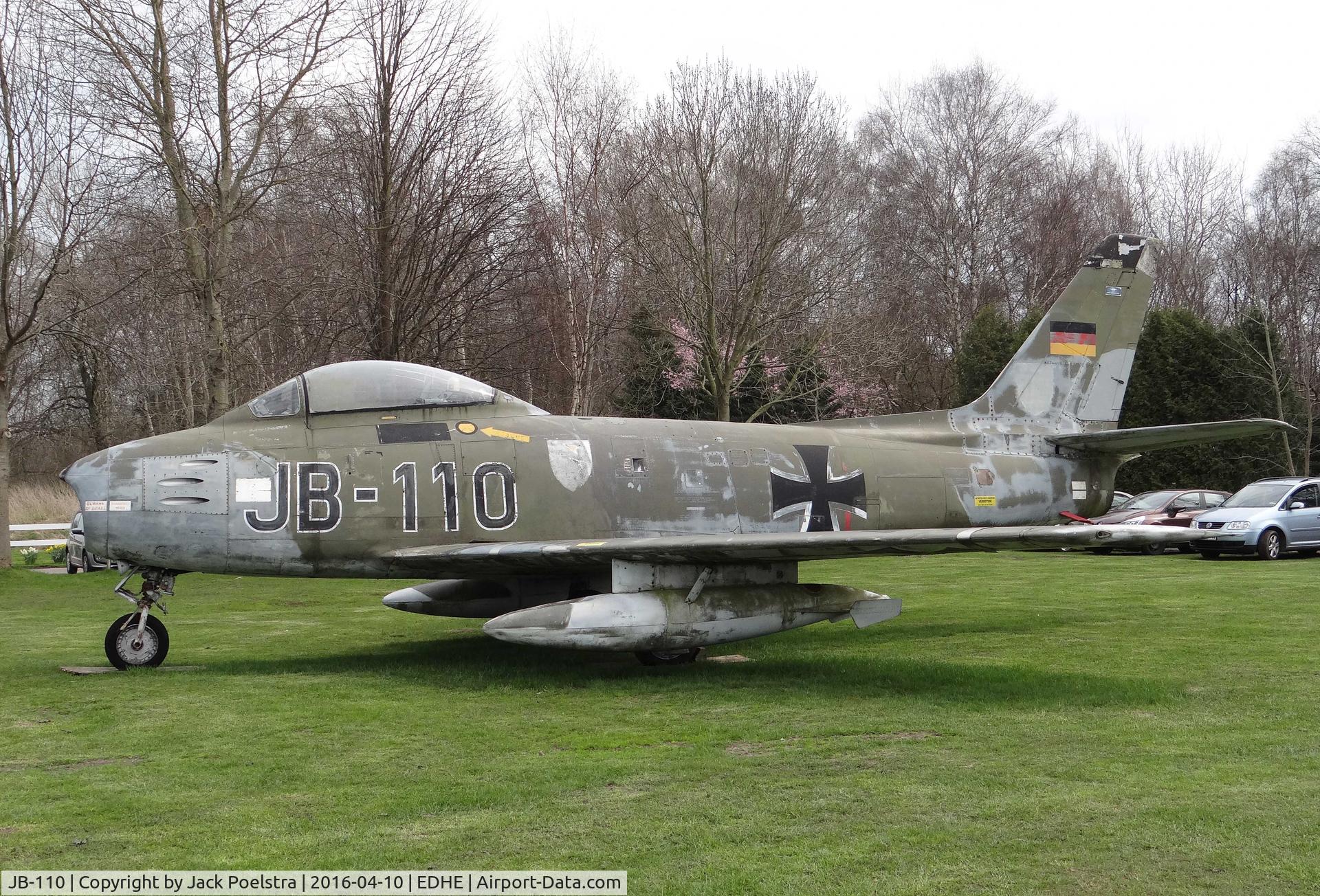 JB-110, Canadair CL-13B Sabre 6 C/N S6-1643, Monument at Uetersen- Heist airport