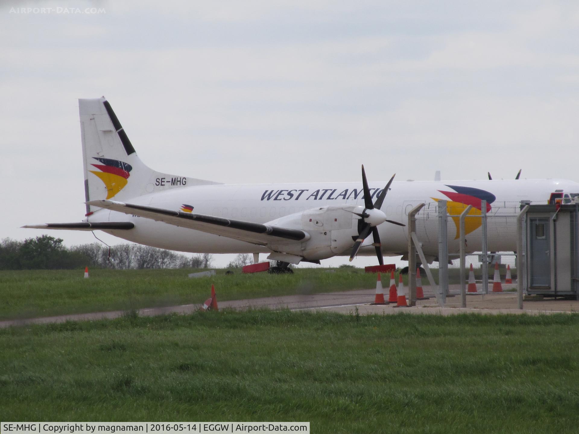 SE-MHG, 1989 British Aerospace ATP C/N 2014, on outer ramp at luton