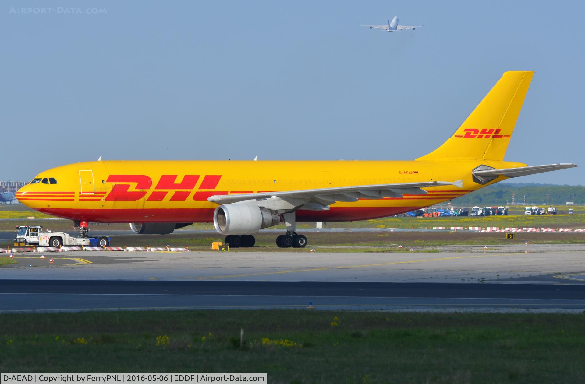 D-AEAD, 1991 Airbus A300B4-622R(F) C/N 617, DHL A306F under tow.