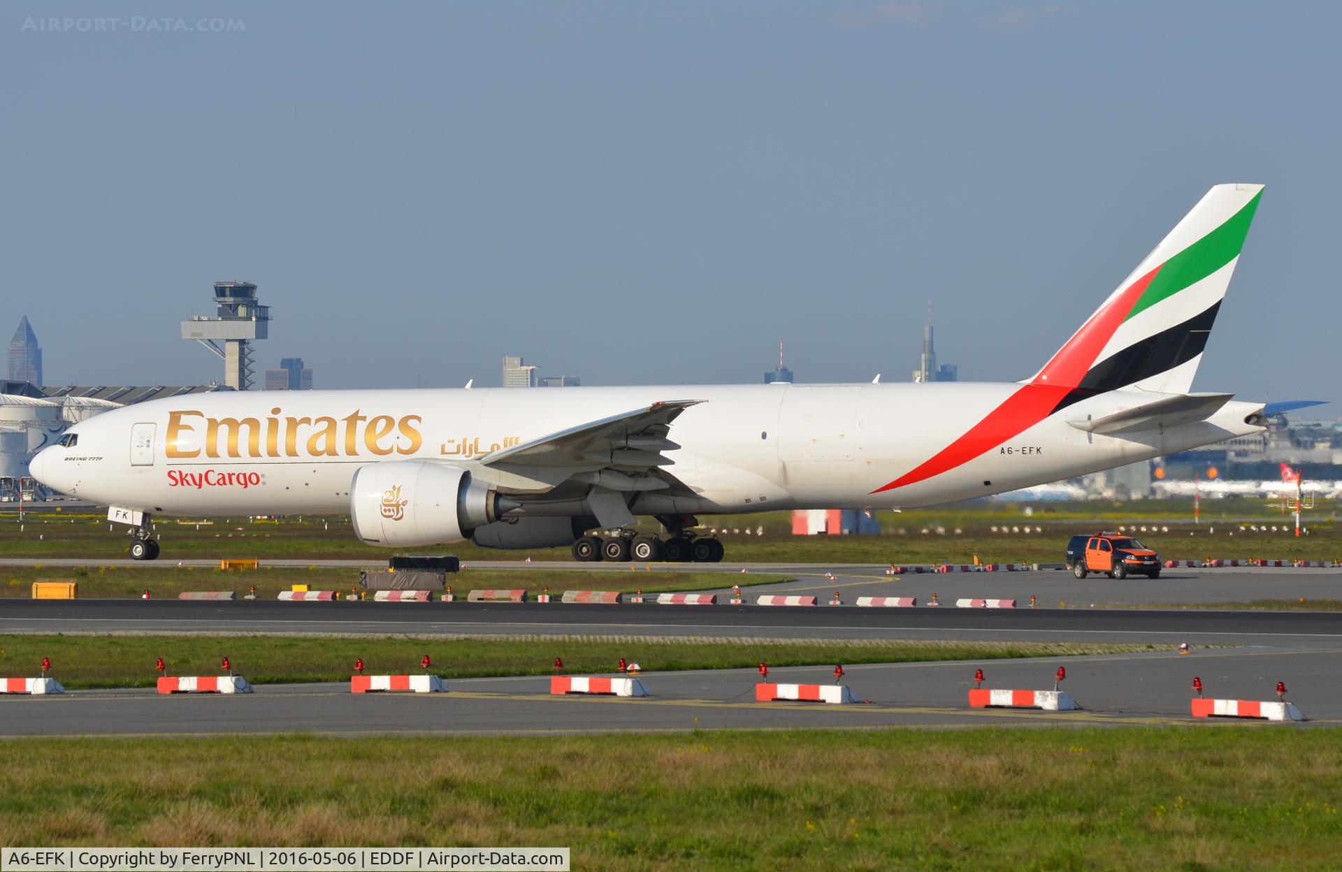 A6-EFK, 2013 Boeing 777-F1H C/N 35611, Emirates B772F taxiing for departure.