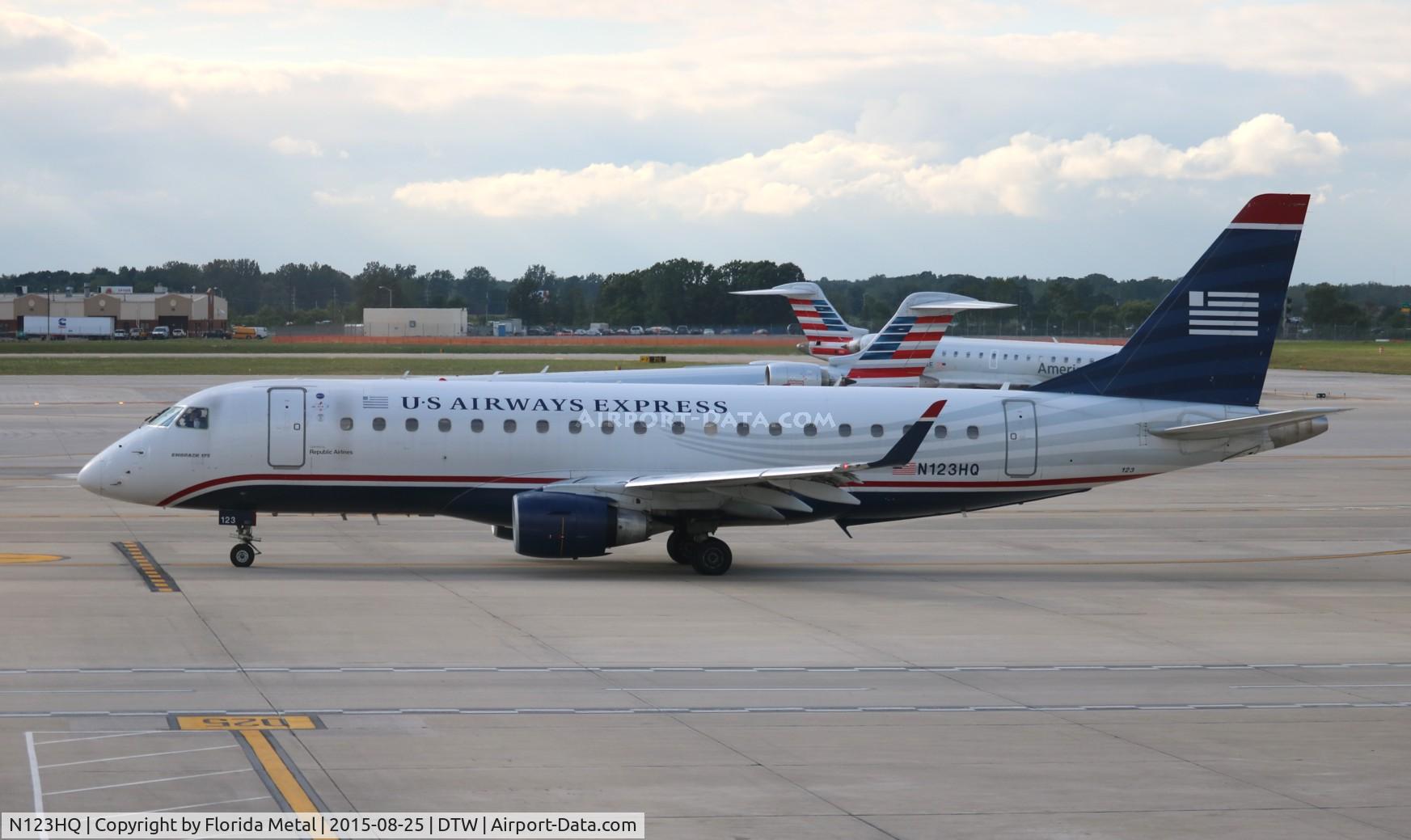 N123HQ, 2007 Embraer 175LR (ERJ-170-200LR) C/N 17000199, USAirways Express