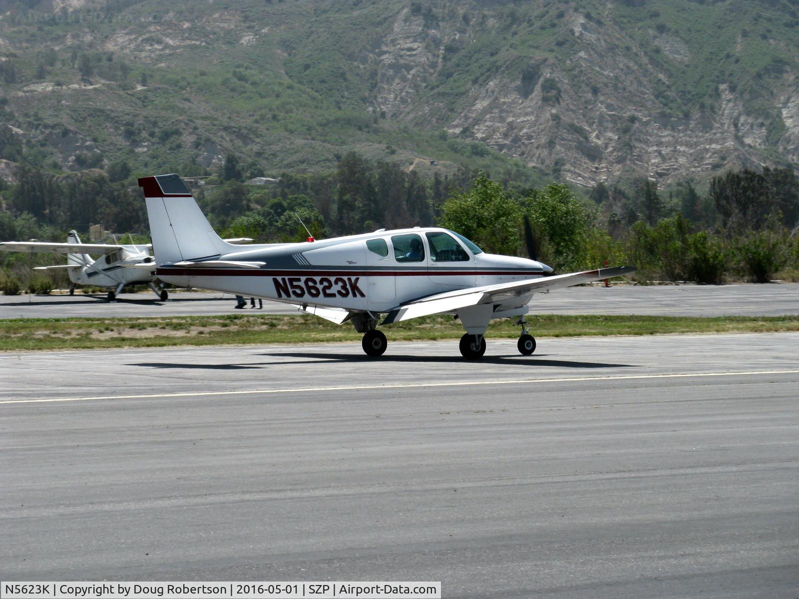 N5623K, 1964 Beech 35-B33 Debonair C/N CD-748, 1964 Beech 35 B33 DEBONAIR, Continental IO-470-K 225 Hp, landing roll Rwy 22