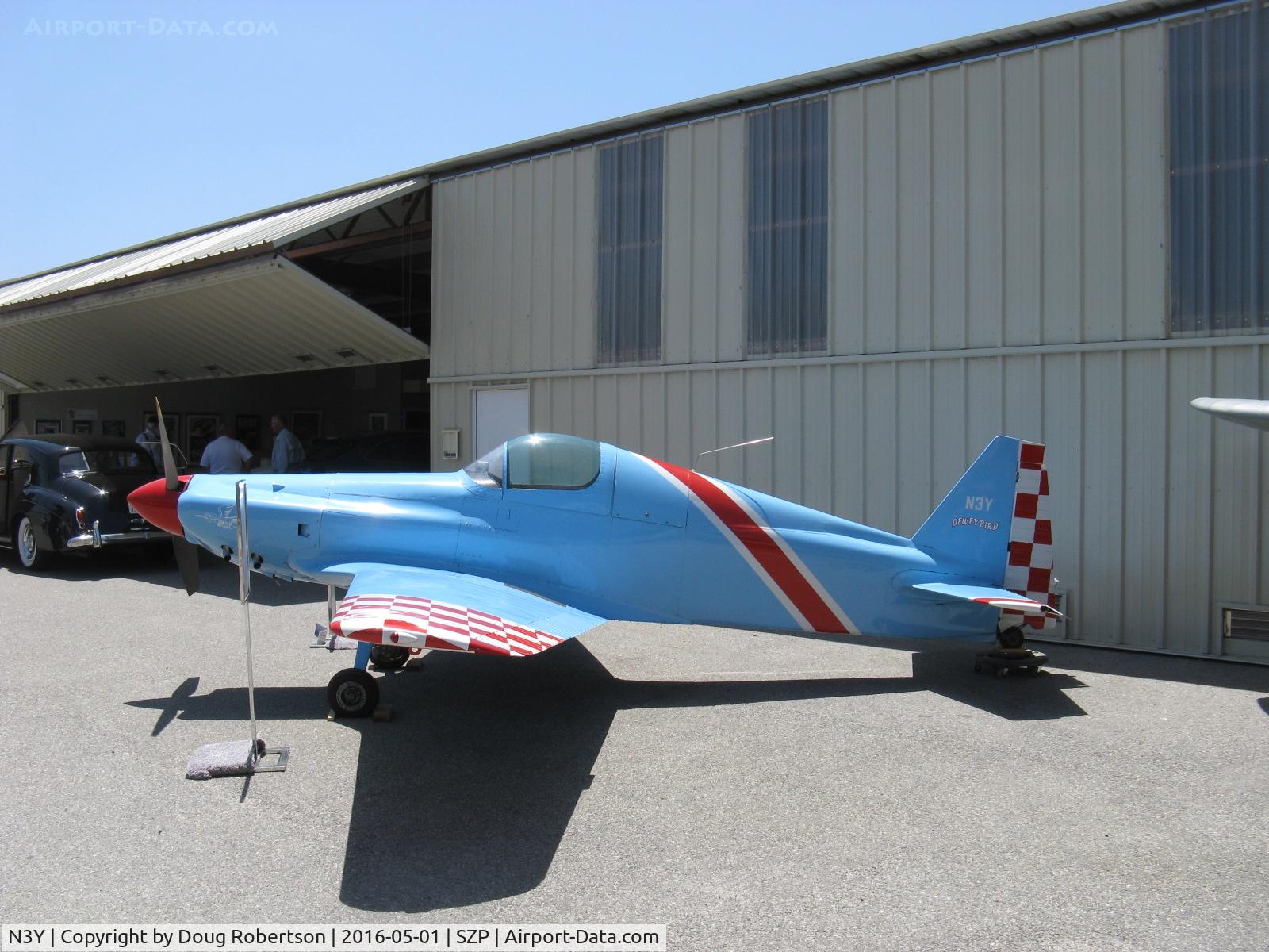 N3Y, 1961 LeVier Cosmic Wind C/N 1, NOT a LeVier Cosmic Wind! N3Y 1961 Deweybird weighs 440 lbs more with larger engine, more Hp, faster, more than 12 gallons fuel, different fuselage, etc. N3Y a unique one-off EAB.