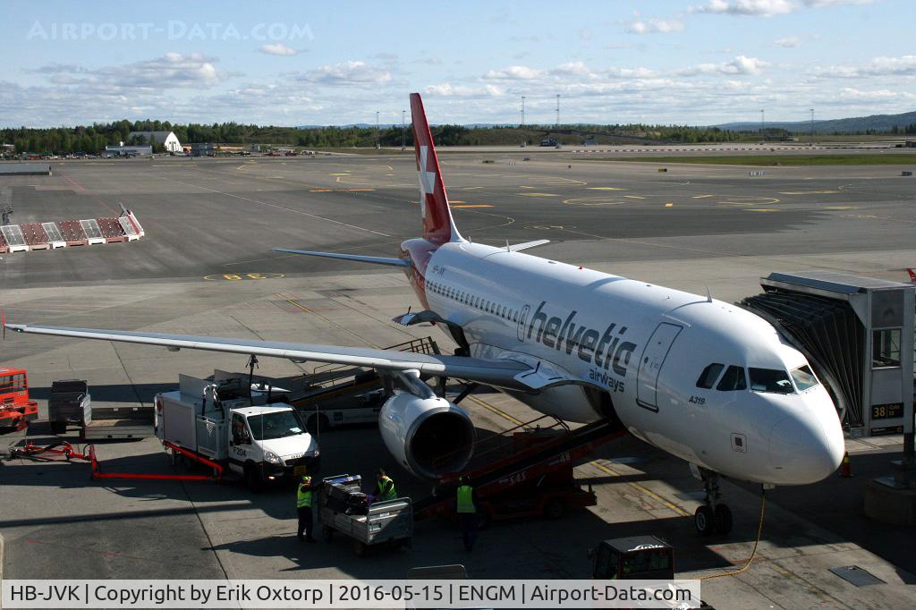 HB-JVK, 2003 Airbus A319-112 C/N 1886, HB-JVK at the gate in OSL