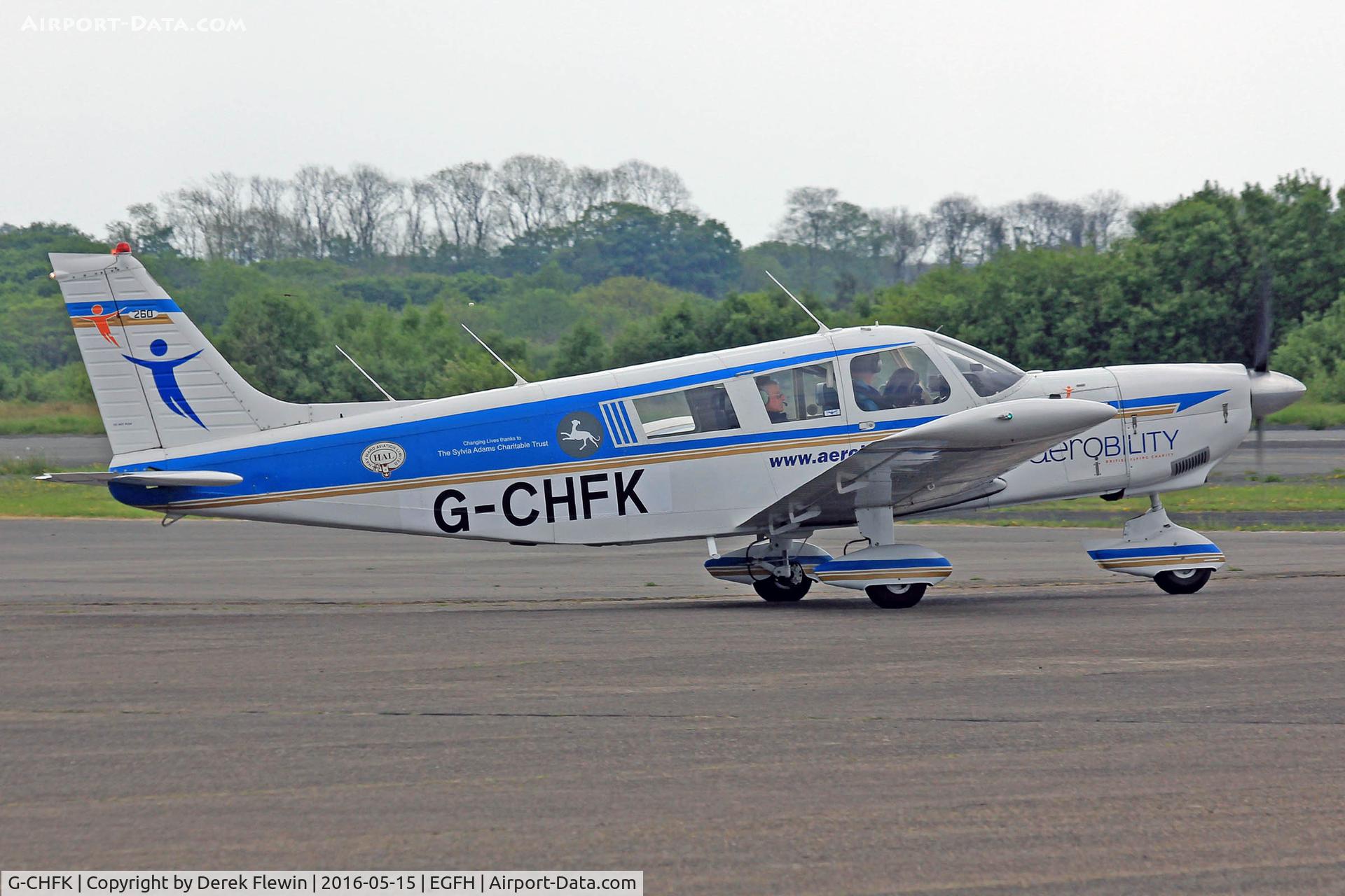 G-CHFK, 1972 Piper PA-32-260 Cherokee Six Cherokee Six C/N 32-7200031, Cherokee Six, British Disabled Flying Association Blackbushe based, previously N5277T, seen taxxing out.