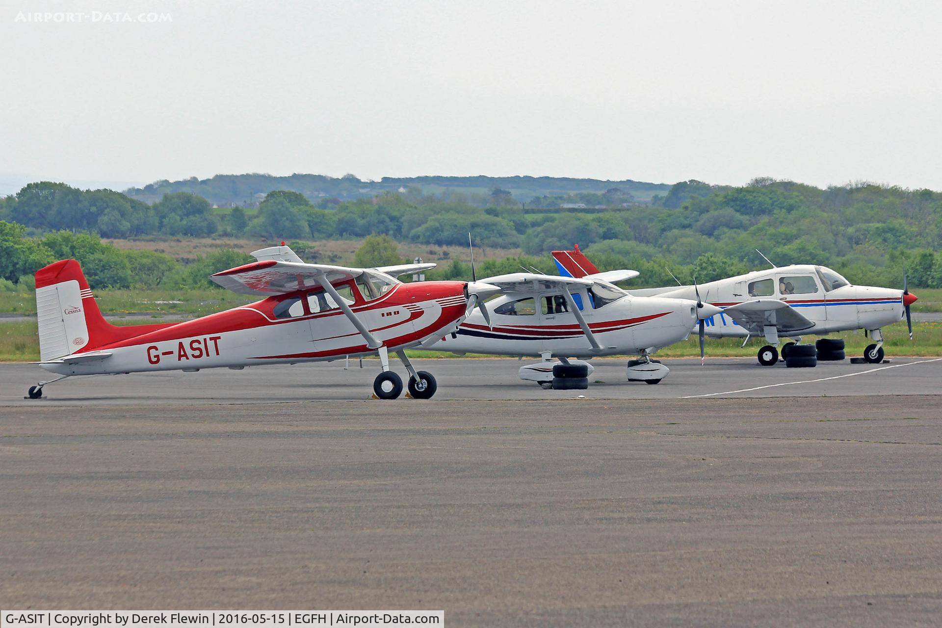 G-ASIT, 1956 Cessna 180 C/N 32567, 180, Turweston based, previously N7670A, seen parked up with Skylane N369AN and Musketeer G-AWTS.