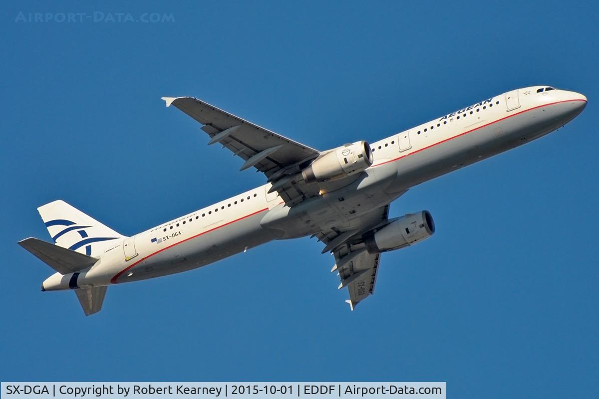 SX-DGA, 2009 Airbus A321-231 C/N 3878, Climbing out of EDDF