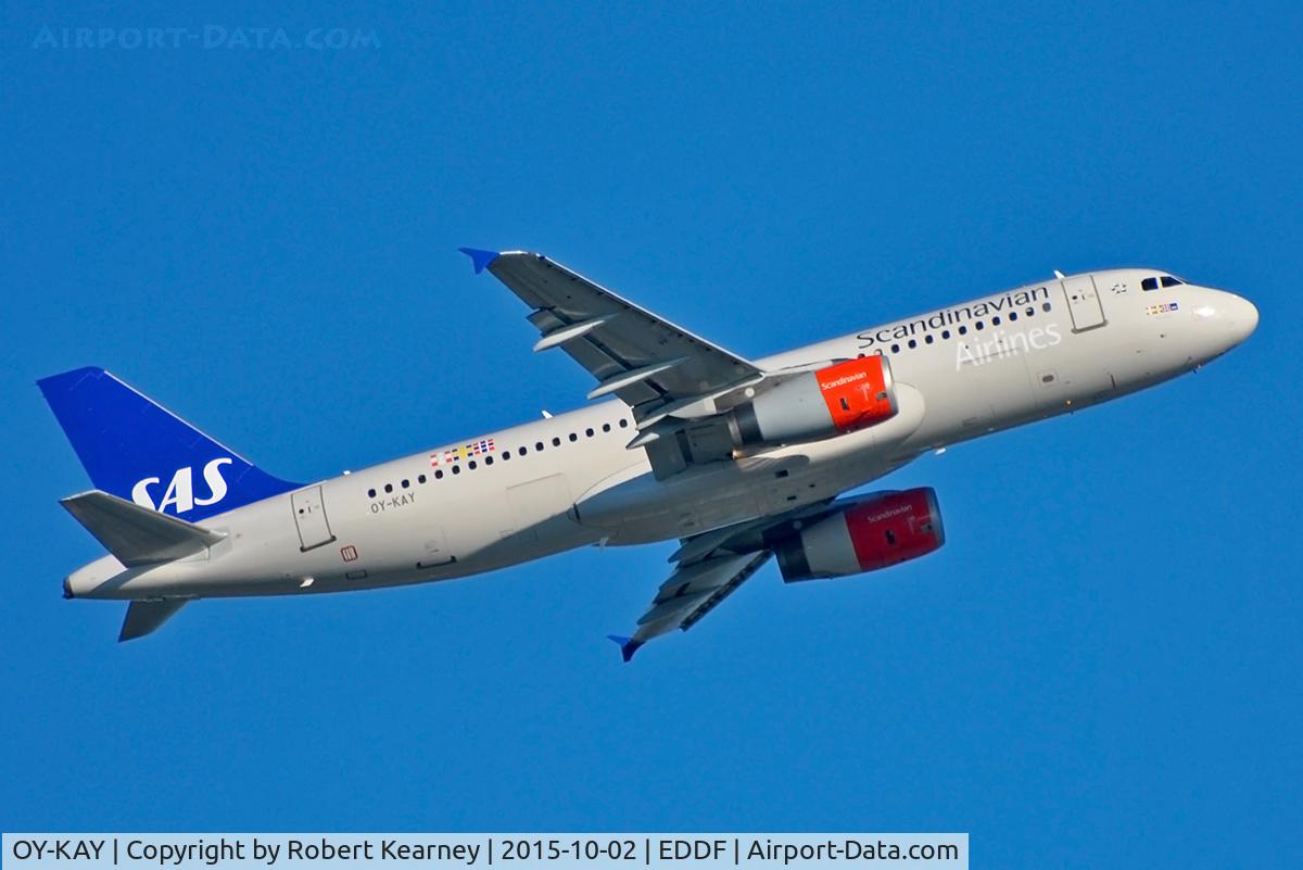 OY-KAY, 2006 Airbus A320-232 C/N 2856, Climbing out of EDDF