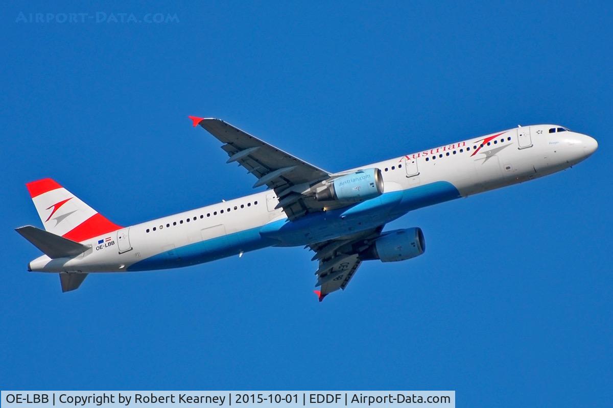 OE-LBB, 1995 Airbus A321-111 C/N 570, Climbing out of EDDF