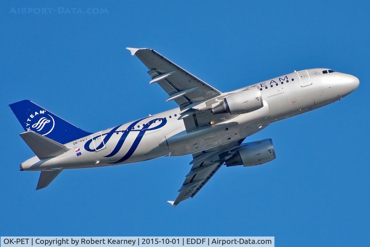 OK-PET, 2010 Airbus A319-112 C/N 4258, Climbing out of EDDF