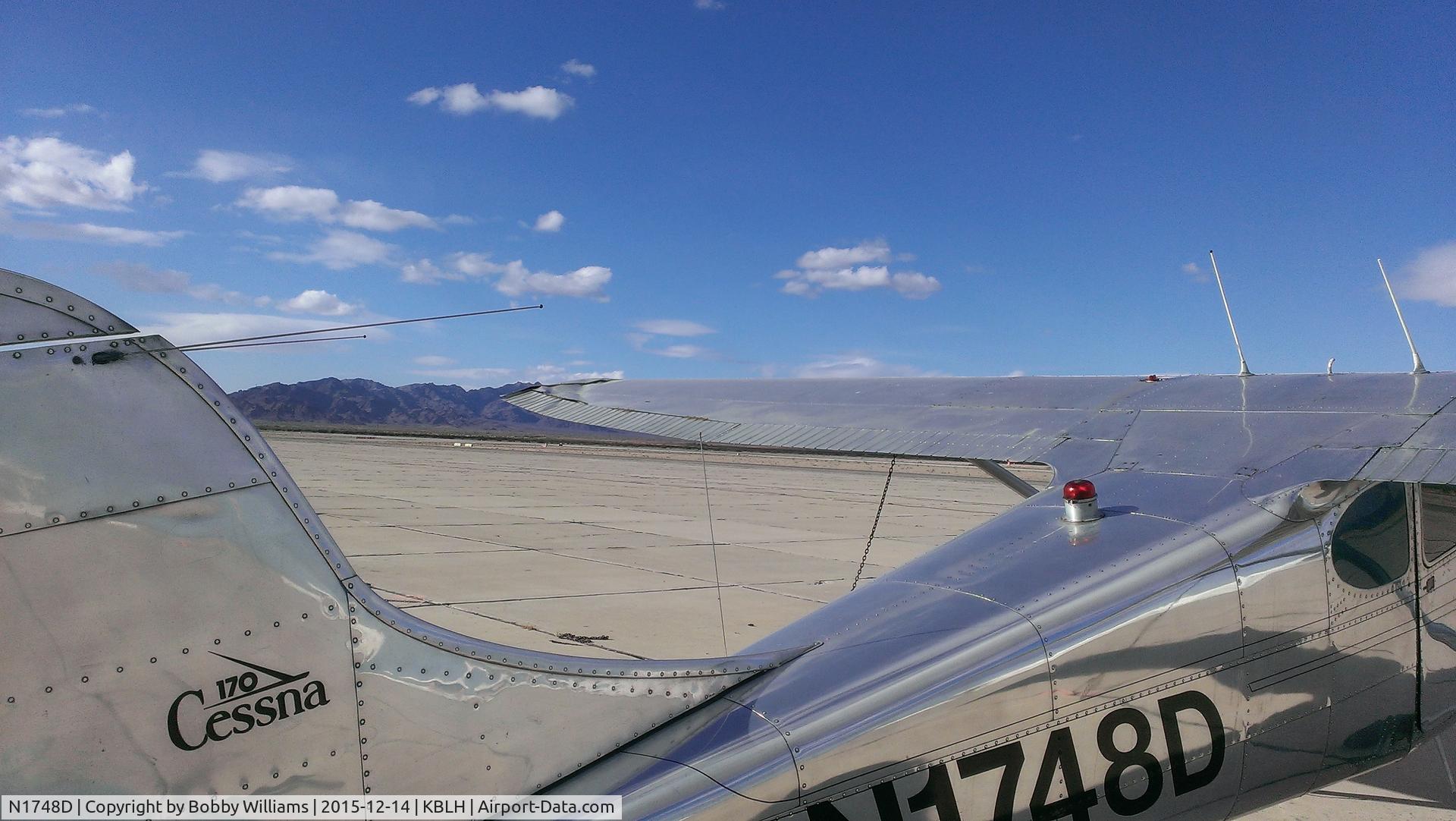 N1748D, 1951 Cessna 170A C/N 20191, Ground loop at KBLH in Blythe, CA.  Almost saved it, but left wing and aileron took the brunt of it.