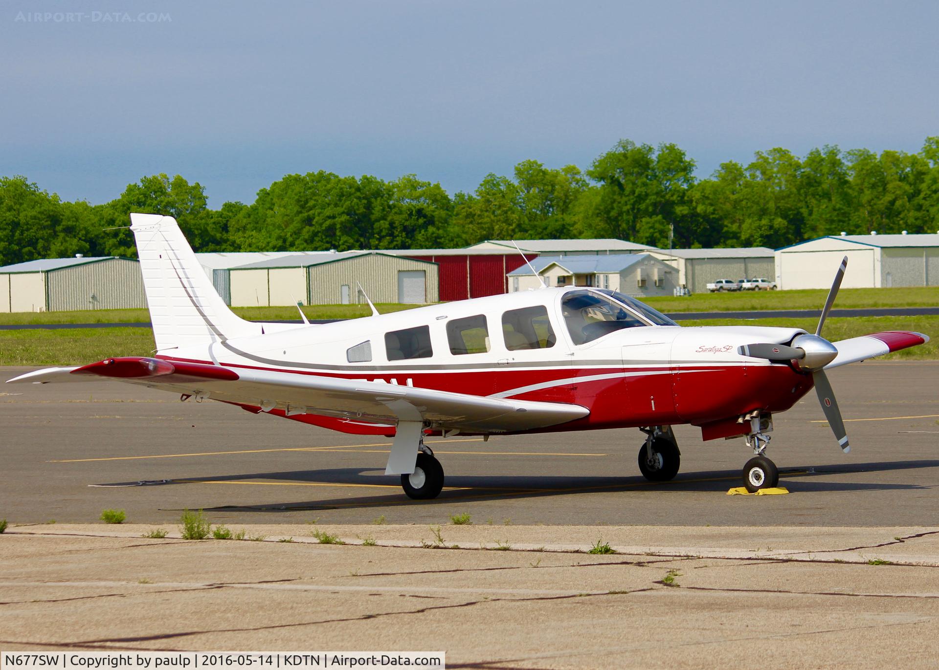 N677SW, 1981 Piper PA-32R-301 Saratoga C/N 32R-8113100, At Downtown Shreveport.