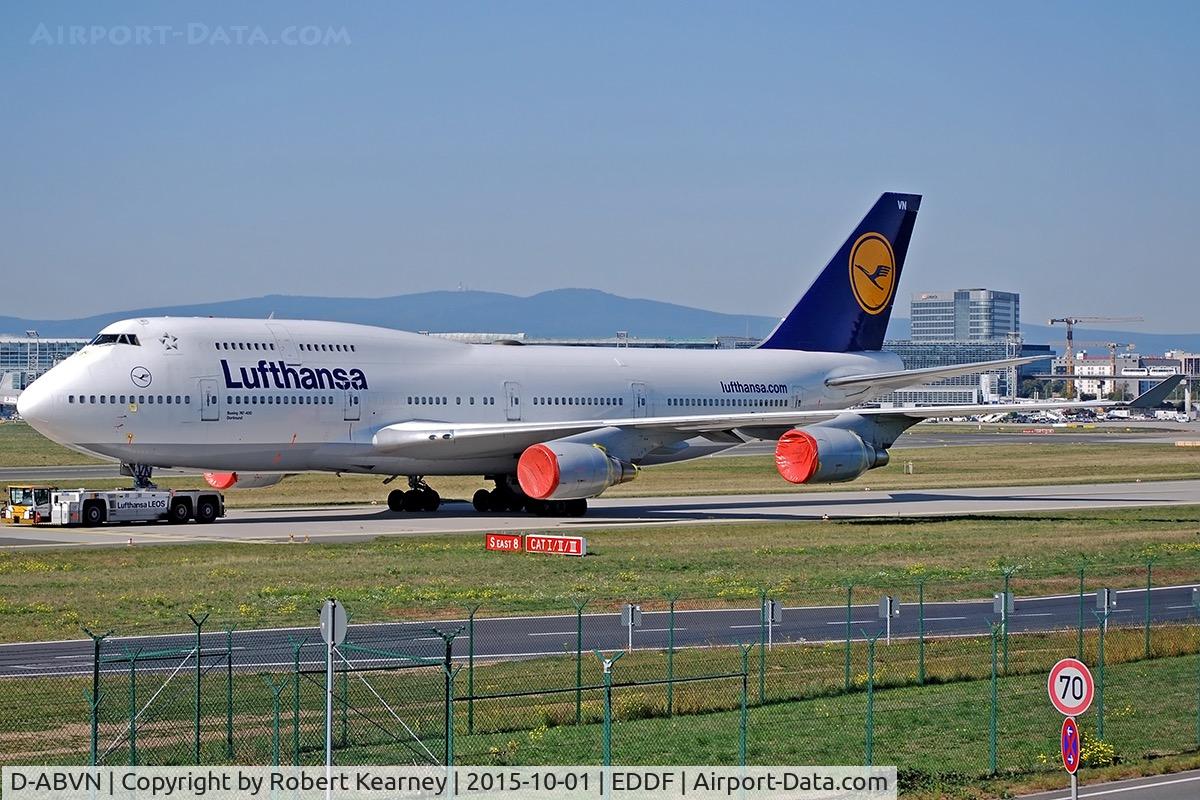 D-ABVN, 1992 Boeing 747-430 C/N 26427, On tow around to remote parking
