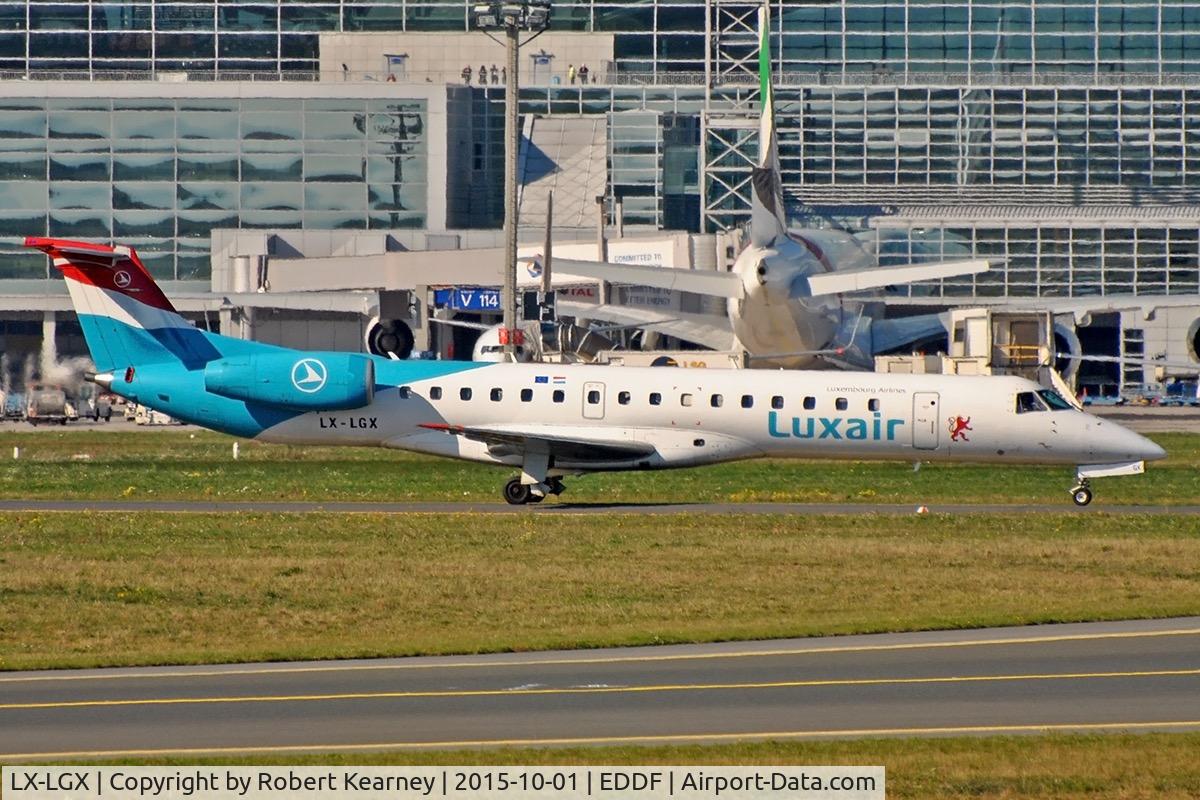 LX-LGX, 1999 Embraer EMB-145LU (ERJ-145LU) C/N 145147, Taxiing in after arrival