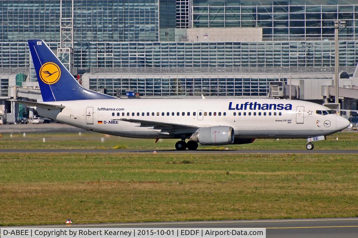 D-ABEE, 1991 Boeing 737-330 C/N 25216, Taxiing in after arrival