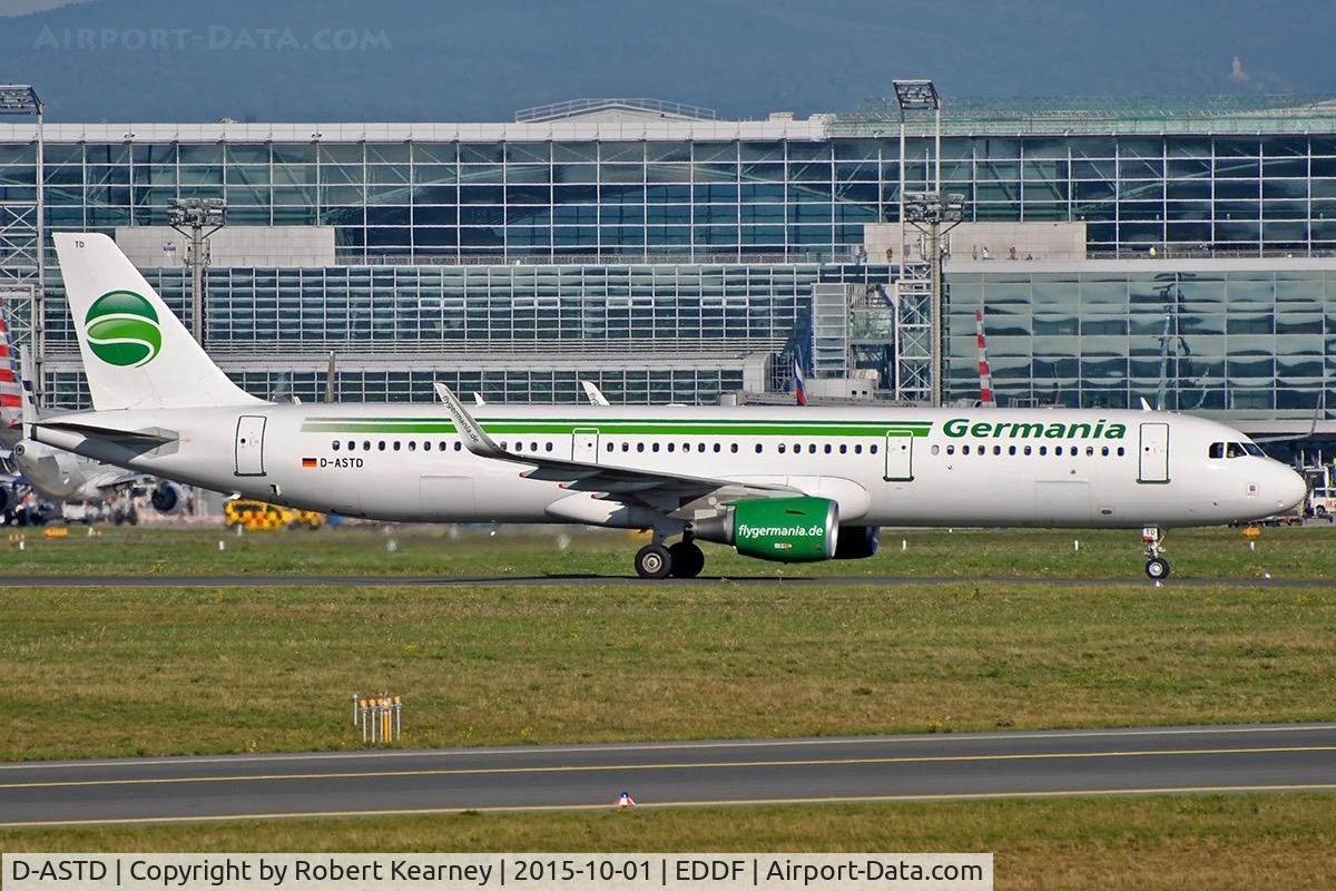D-ASTD, 2013 Airbus A321-211 C/N 5843, Taxiing in after arrival