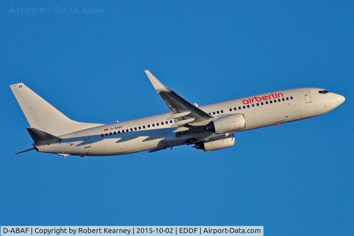 D-ABAF, 2001 Boeing 737-86J C/N 30878, Climbing out of EDDF