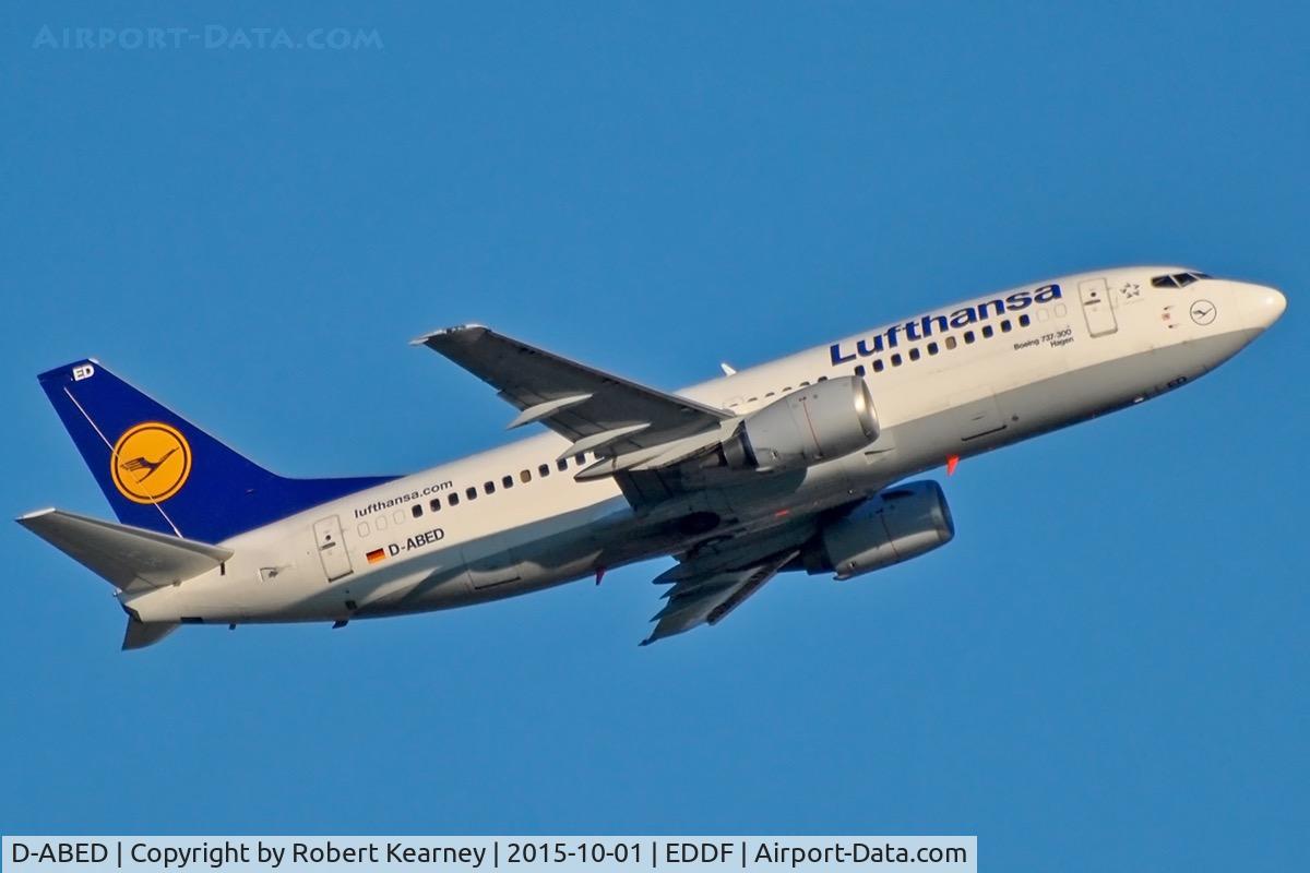 D-ABED, 1991 Boeing 737-330 C/N 25215, Climbing out of EDDF