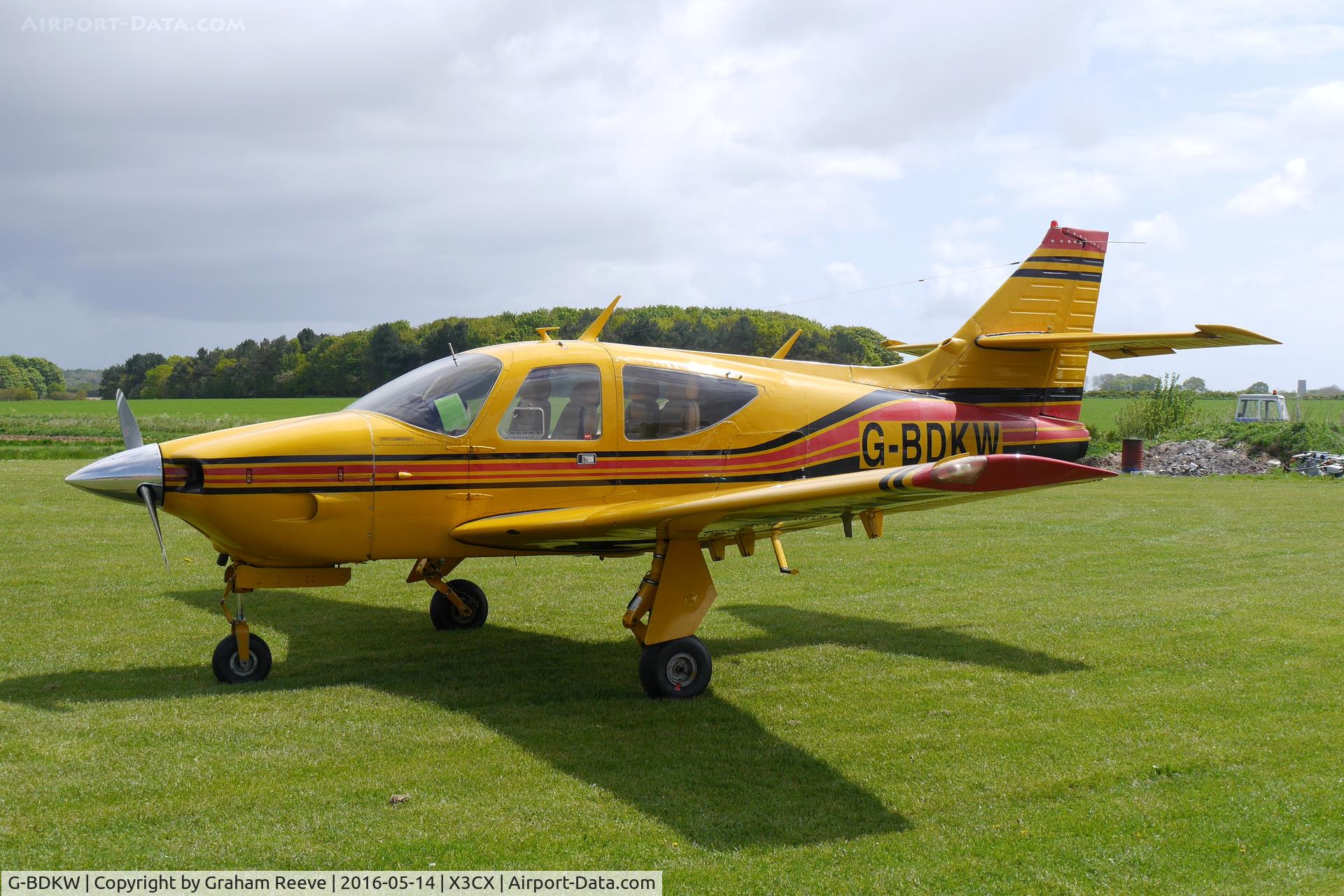 G-BDKW, 1973 Rockwell International 112 Commander C/N 106, Parked at Northrepps.