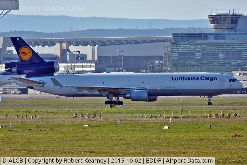 D-ALCB, 1998 McDonnell Douglas MD-11F C/N 48782, Taxiing in after arrival