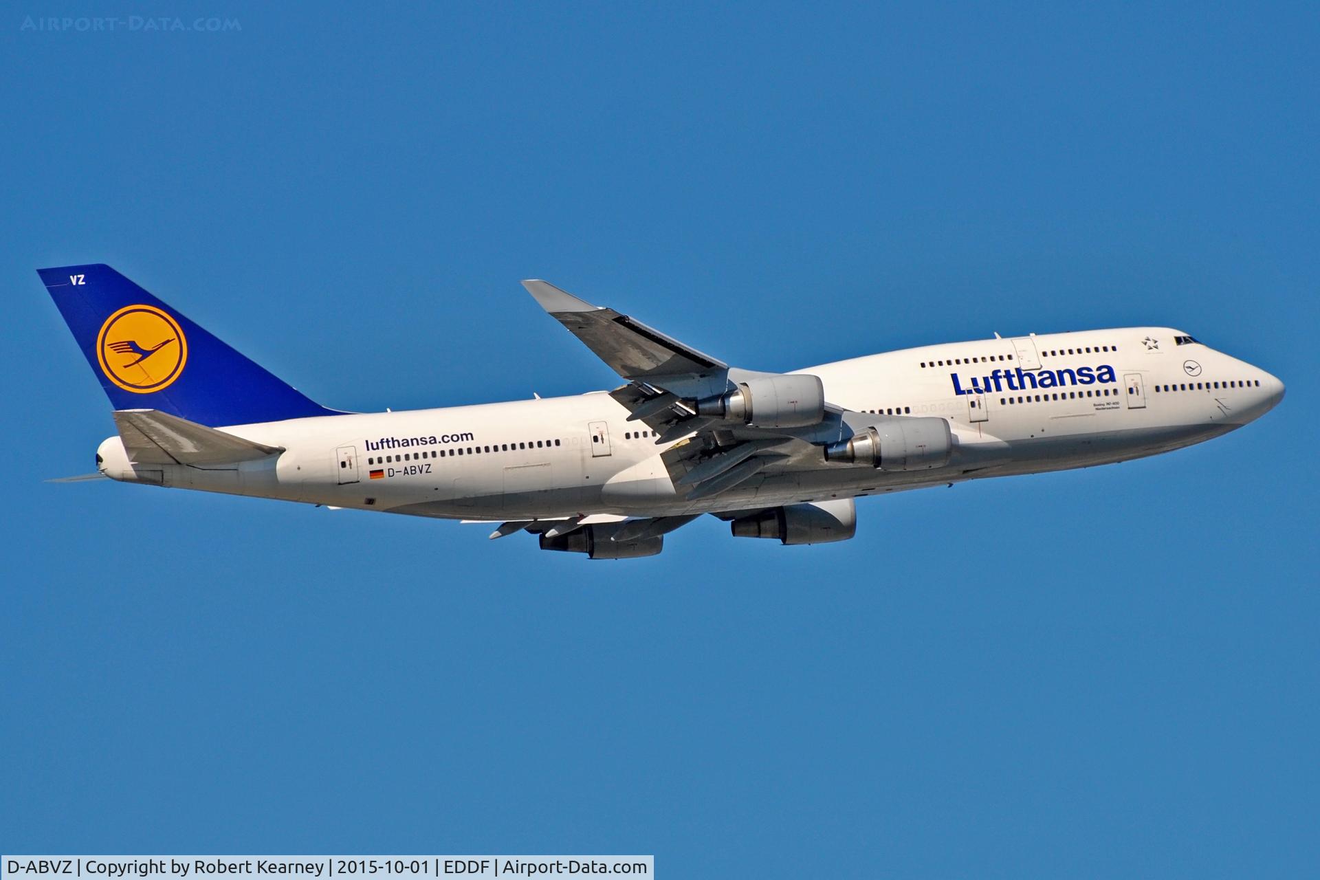 D-ABVZ, 2001 Boeing 747-430 C/N 29870, Climbing out of EDDF