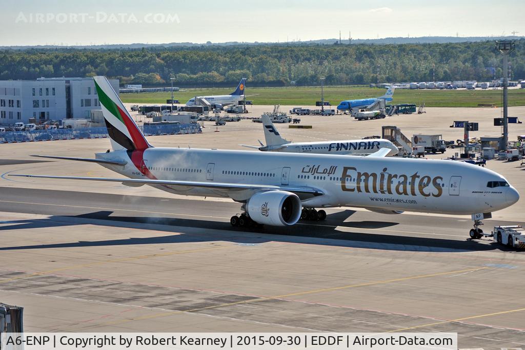 A6-ENP, 2014 Boeing 777-31H/ER C/N 41362, Starting the engines after pushback