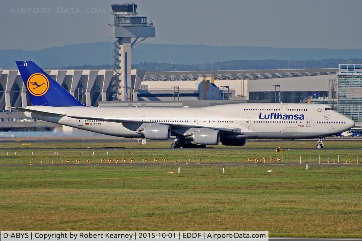 D-ABYS, 2015 Boeing 747-830 C/N 37843, Taxiing in after arrival